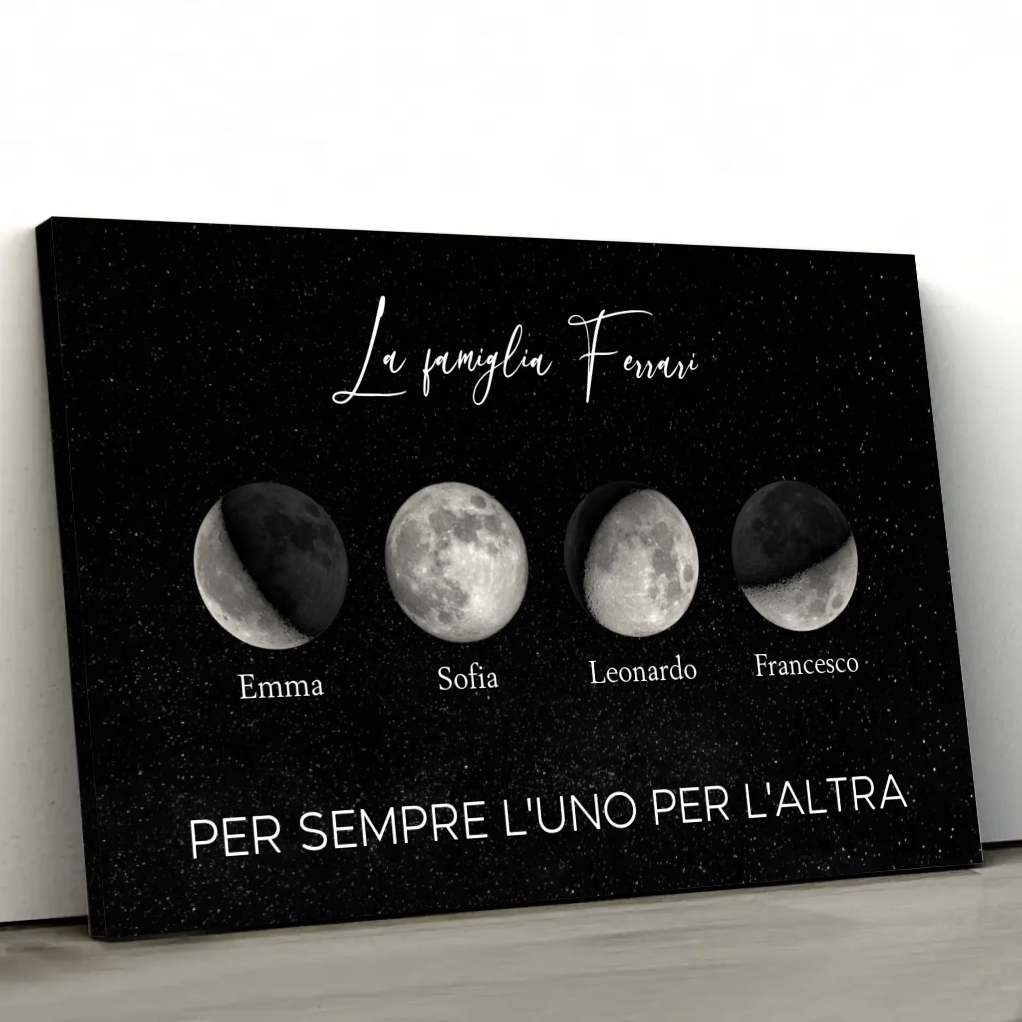 Tela personalizzata "Fasi lunari per famiglie"