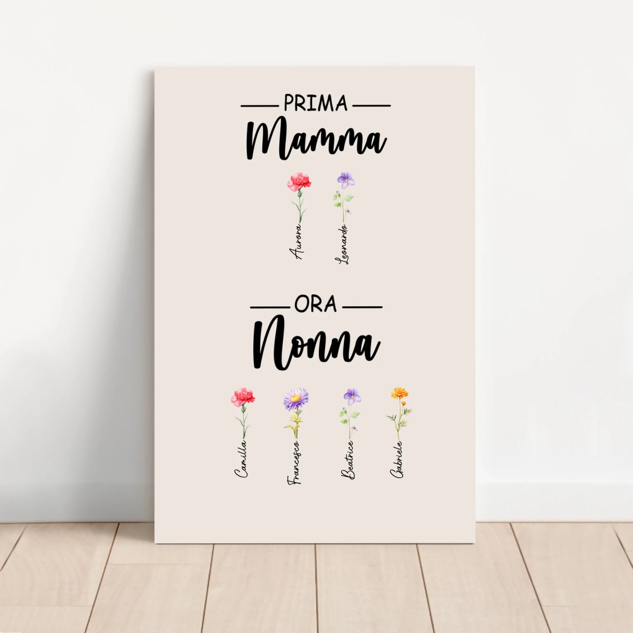 Tela personalizzata "Prima mamma, ora nonna"