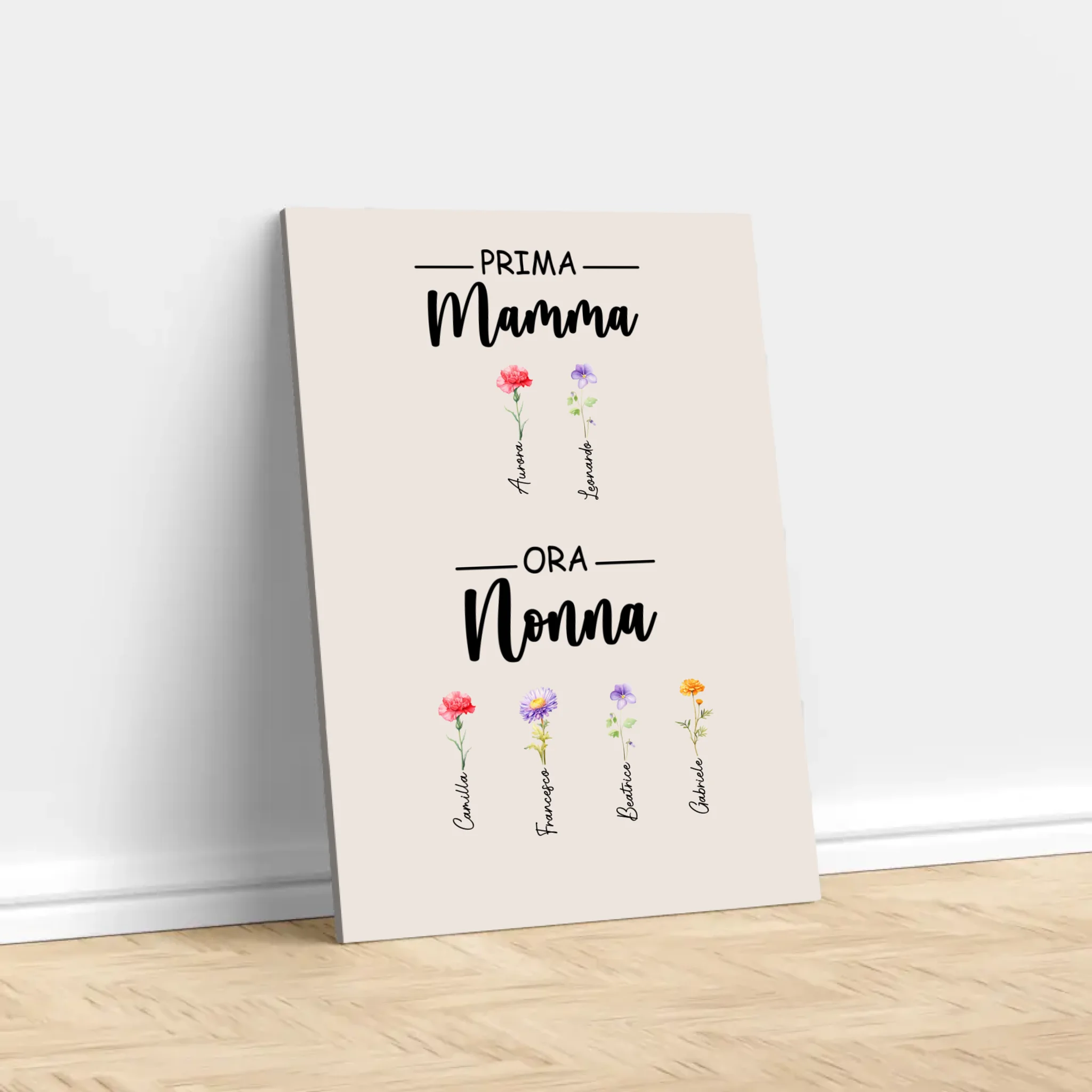 Tela personalizzata "Prima mamma, ora nonna"