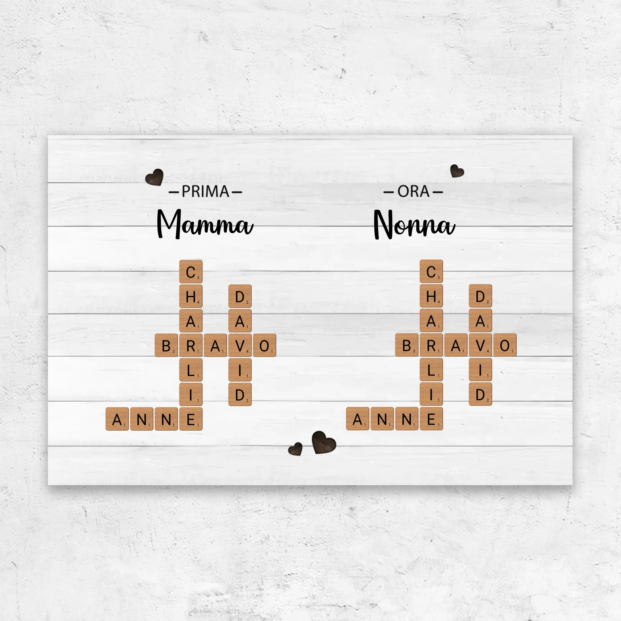 Tela personalizzata "Prima mamma, ora nonna - Cruciverba"