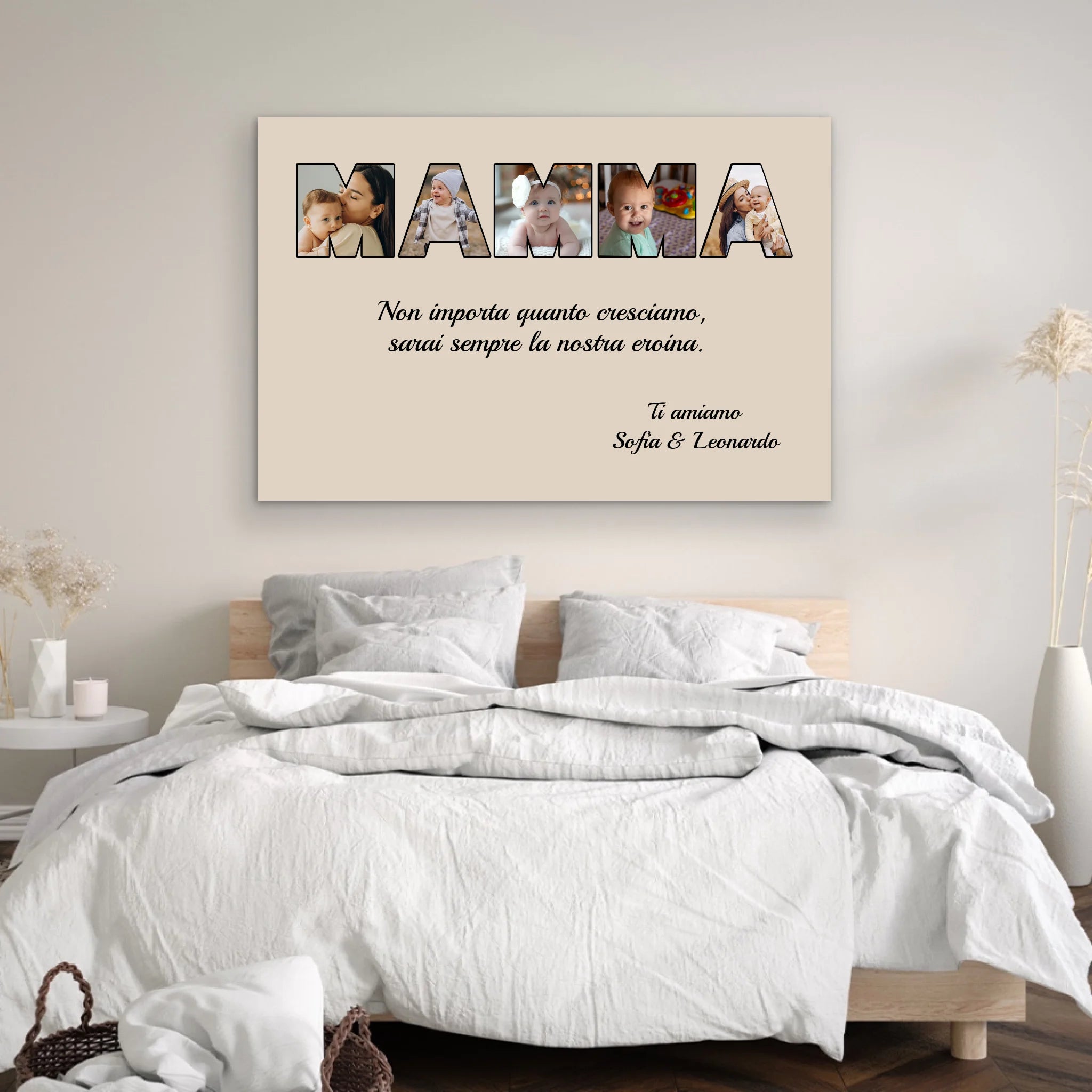 Tela personalizzata “Mamma rimane la mia eroina”
