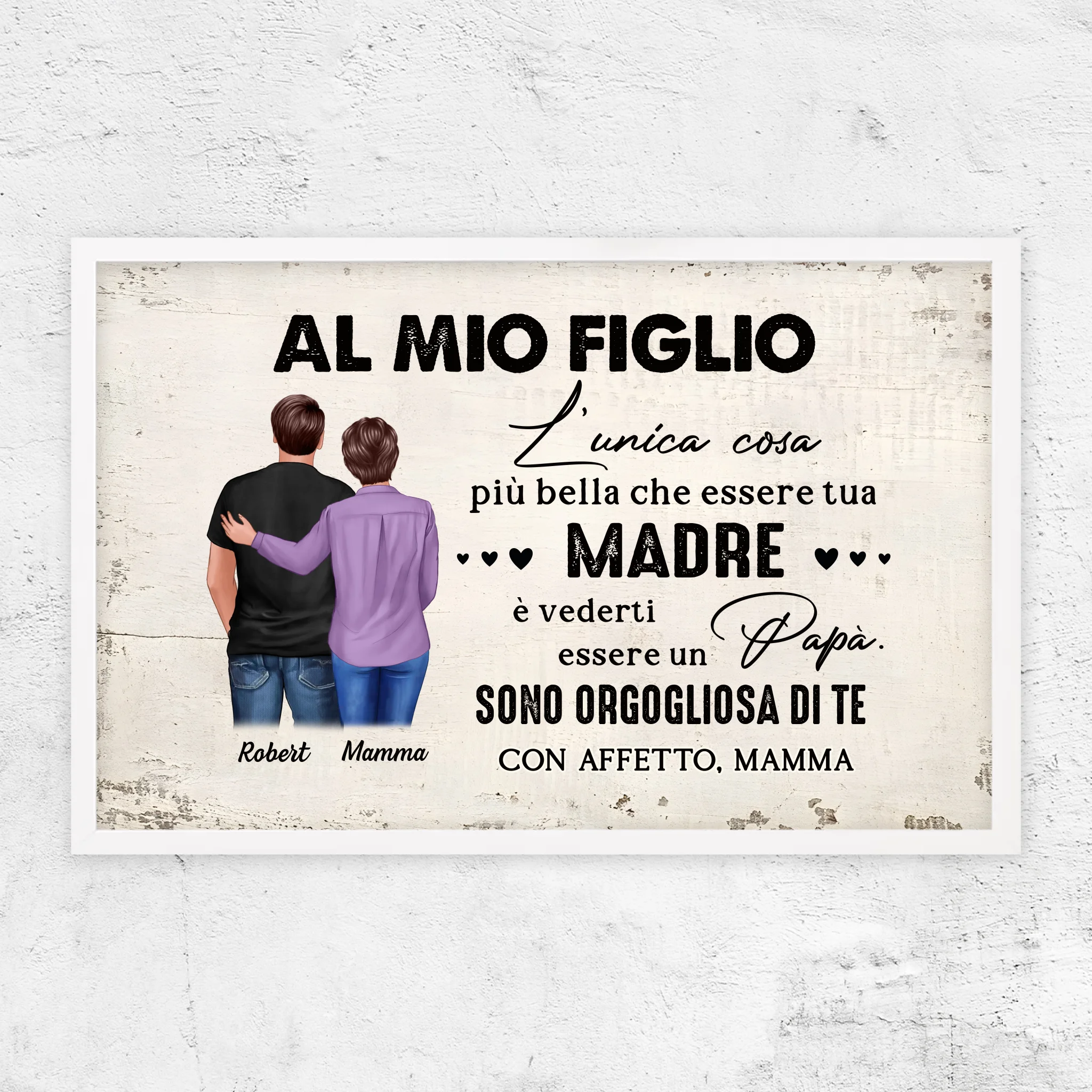 Poster personalizzato "Da madre a figlio - regalo per la festa del papà"