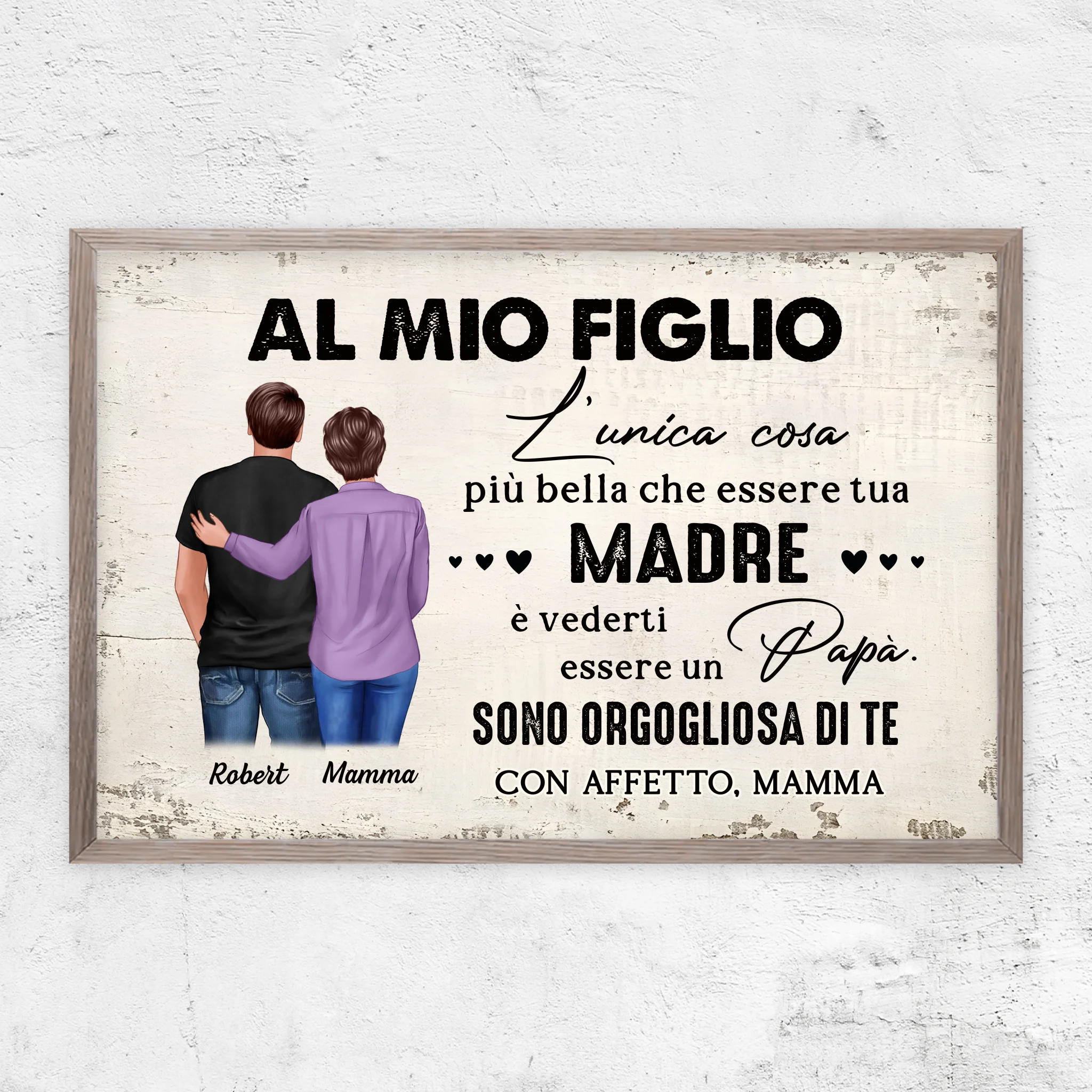Poster personalizzato "Da madre a figlio - regalo per la festa del papà"