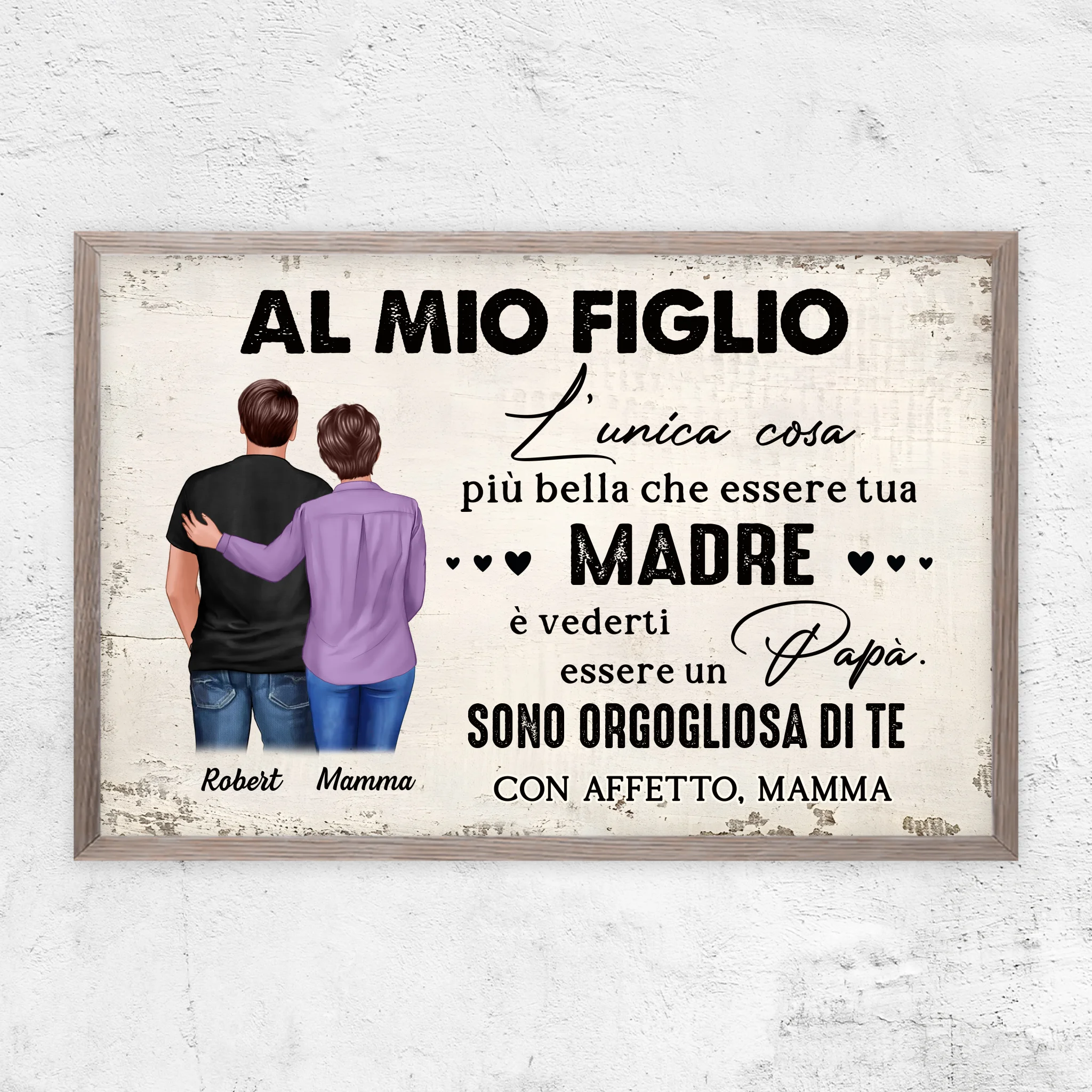 Poster personalizzato "Da madre a figlio - regalo per la festa del papà"