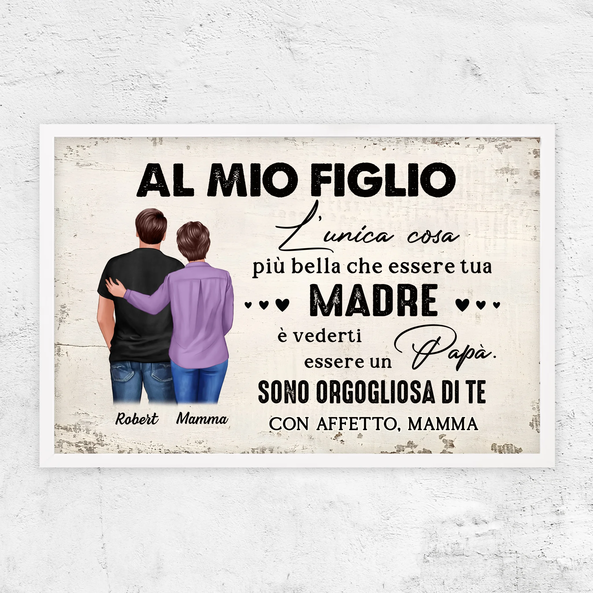 Poster personalizzato "Da madre a figlio - regalo per la festa del papà"