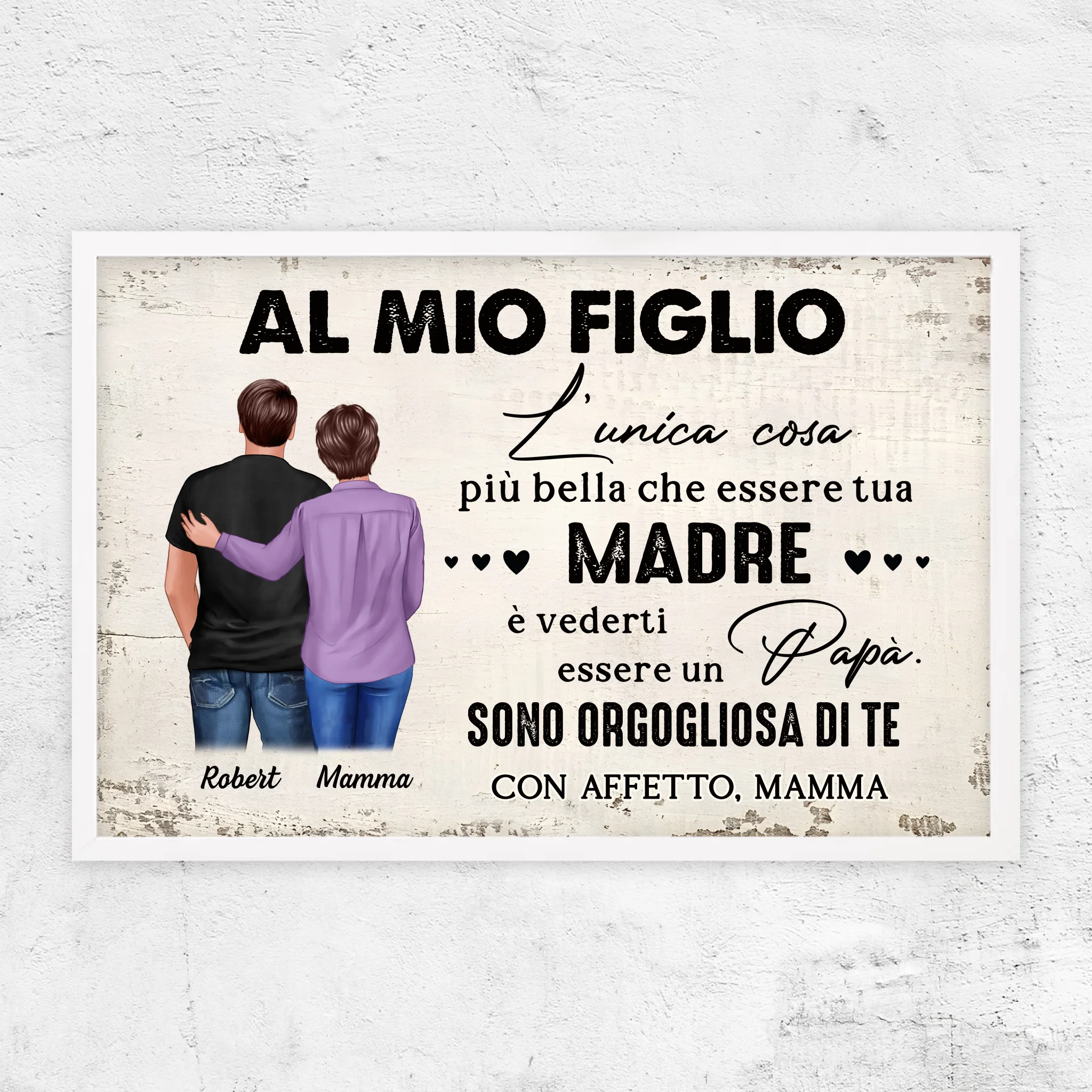 Poster personalizzato "Da madre a figlio - regalo per la festa del papà"
