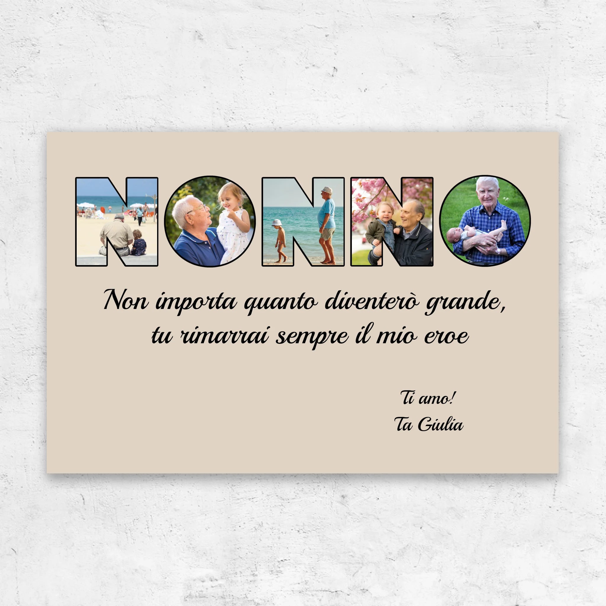 Tela personalizzata "Il nonno è il mio eroe"