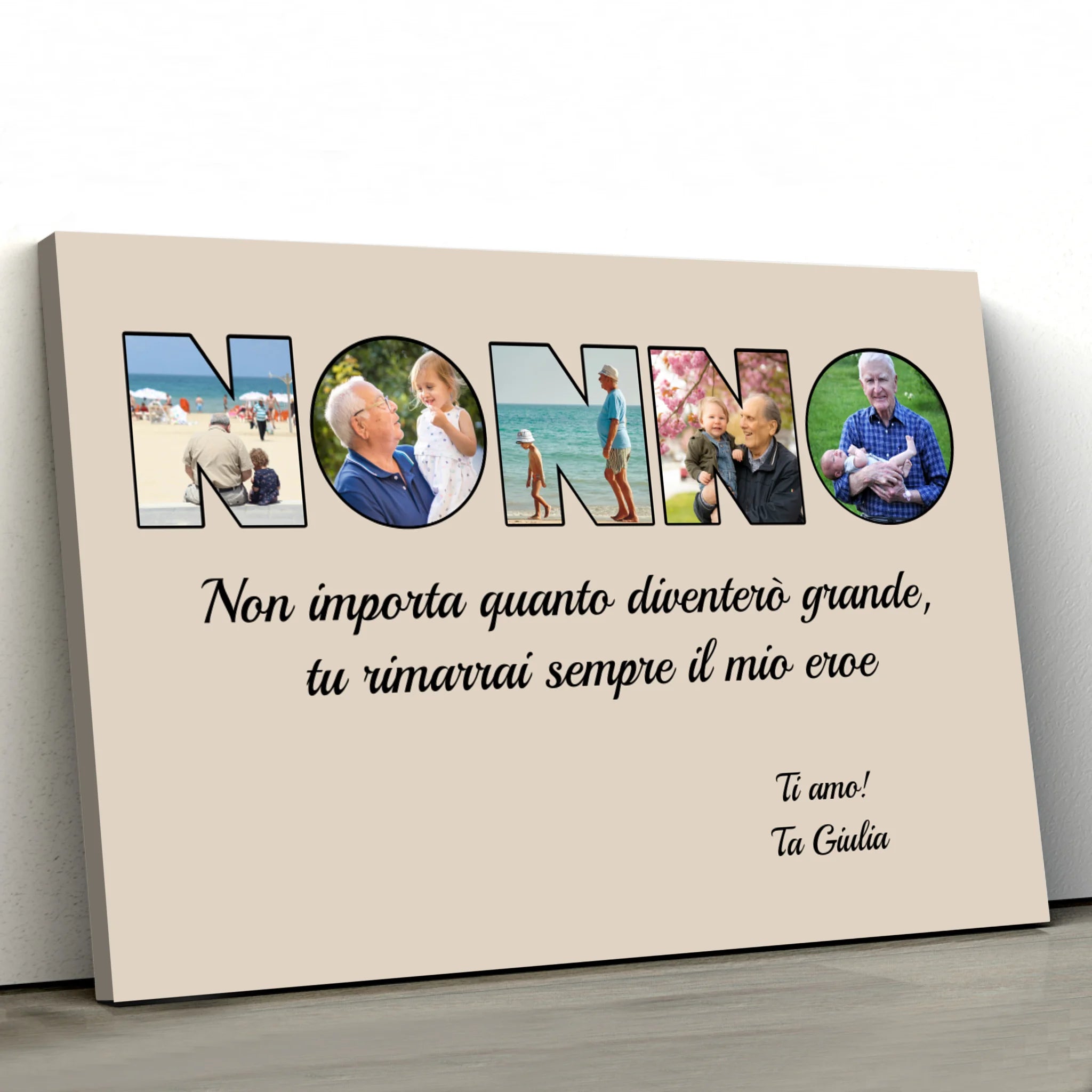 Tela personalizzata "Il nonno è il mio eroe"