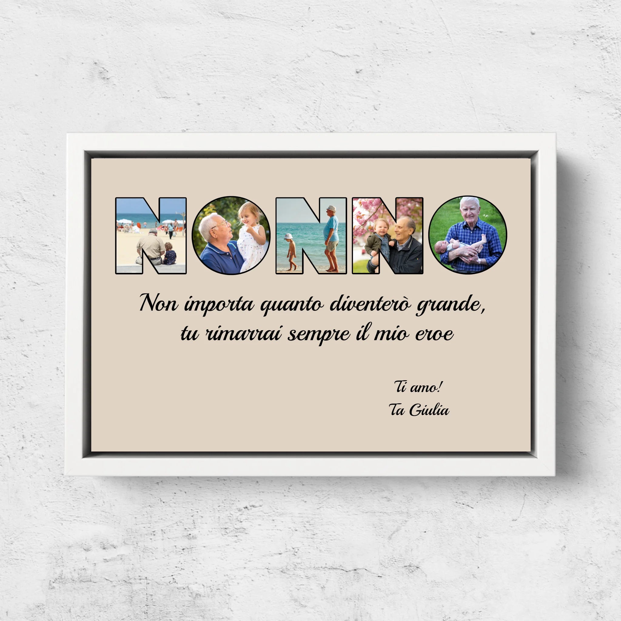 Tela personalizzata "Il nonno è il mio eroe"