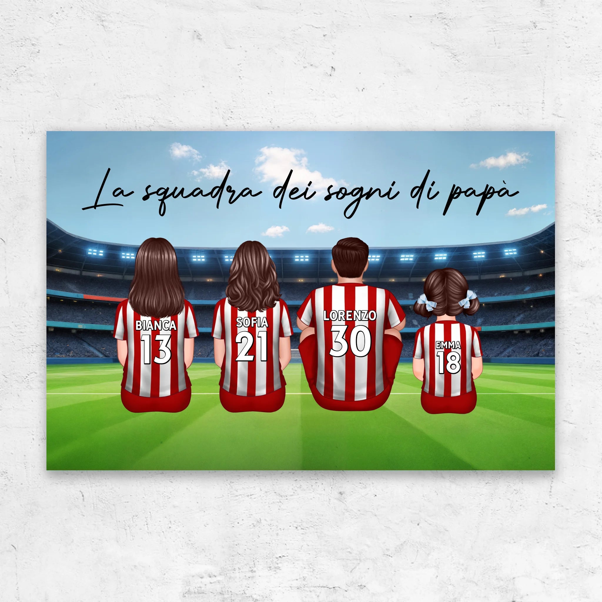 Tela personalizzata "La squadra dei sogni di papà - Calcio"