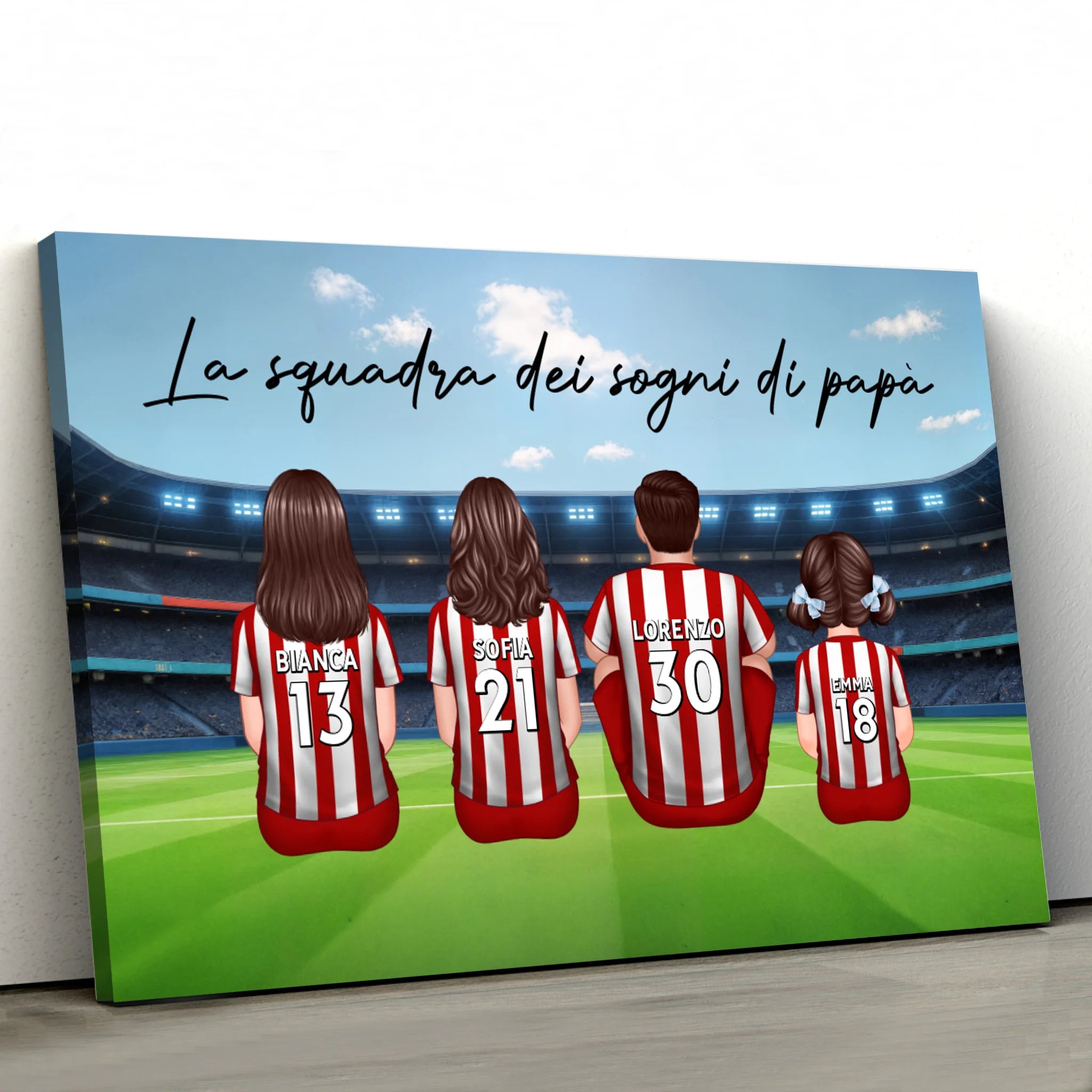 Tela personalizzata "La squadra dei sogni di papà - Calcio"