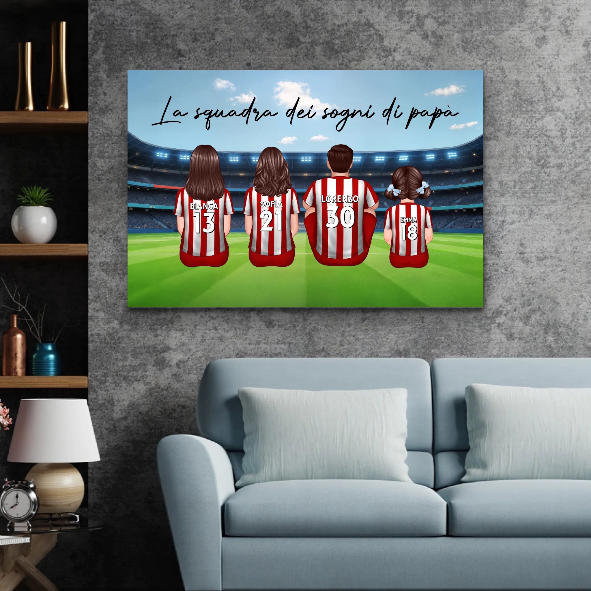 Tela personalizzata "La squadra dei sogni di papà - Calcio"