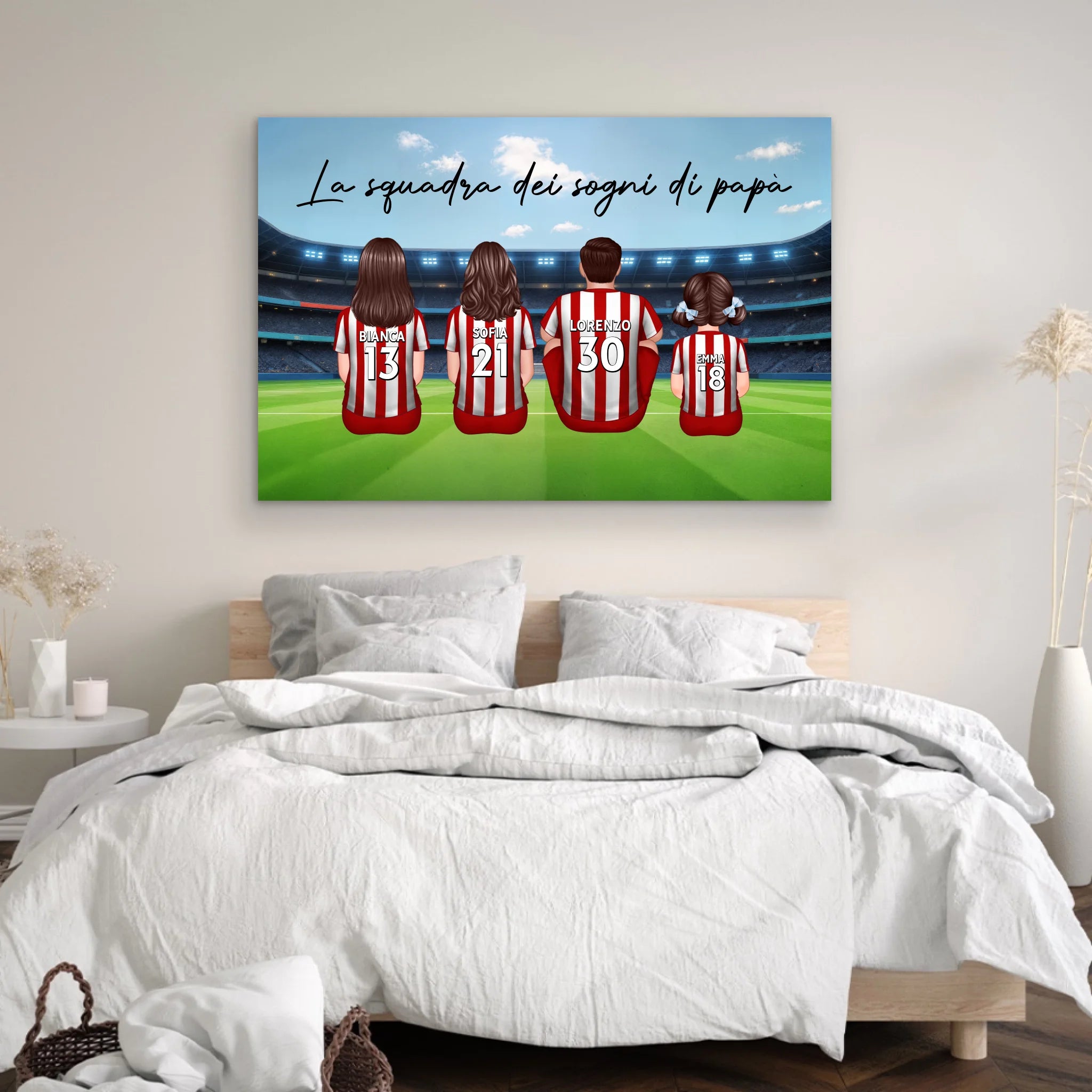 Tela personalizzata "La squadra dei sogni di papà - Calcio"