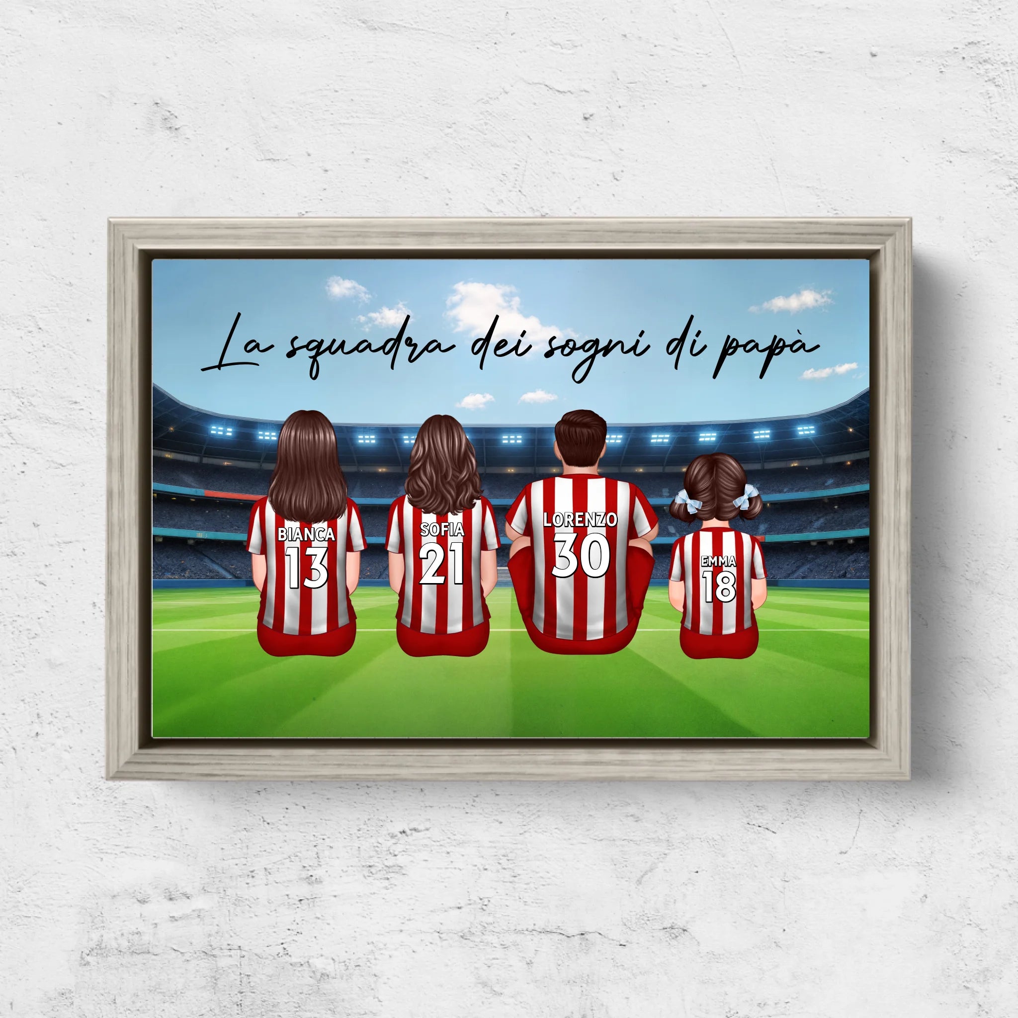 Tela personalizzata "La squadra dei sogni di papà - Calcio"