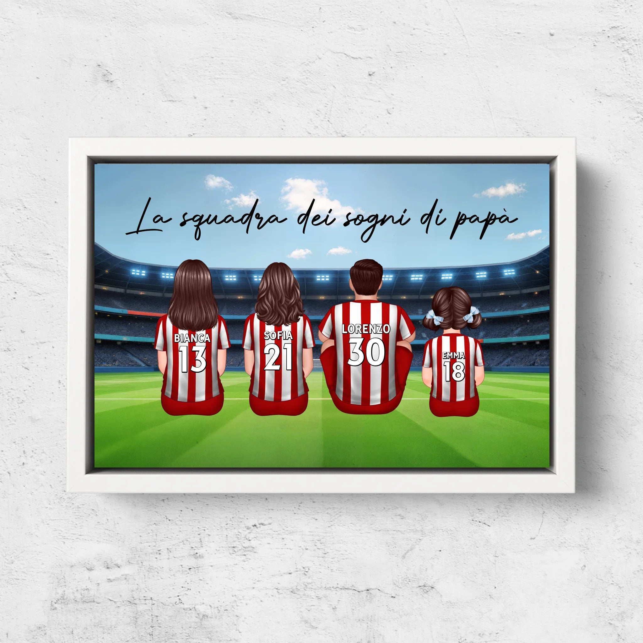 Tela personalizzata "La squadra dei sogni di papà - Calcio"