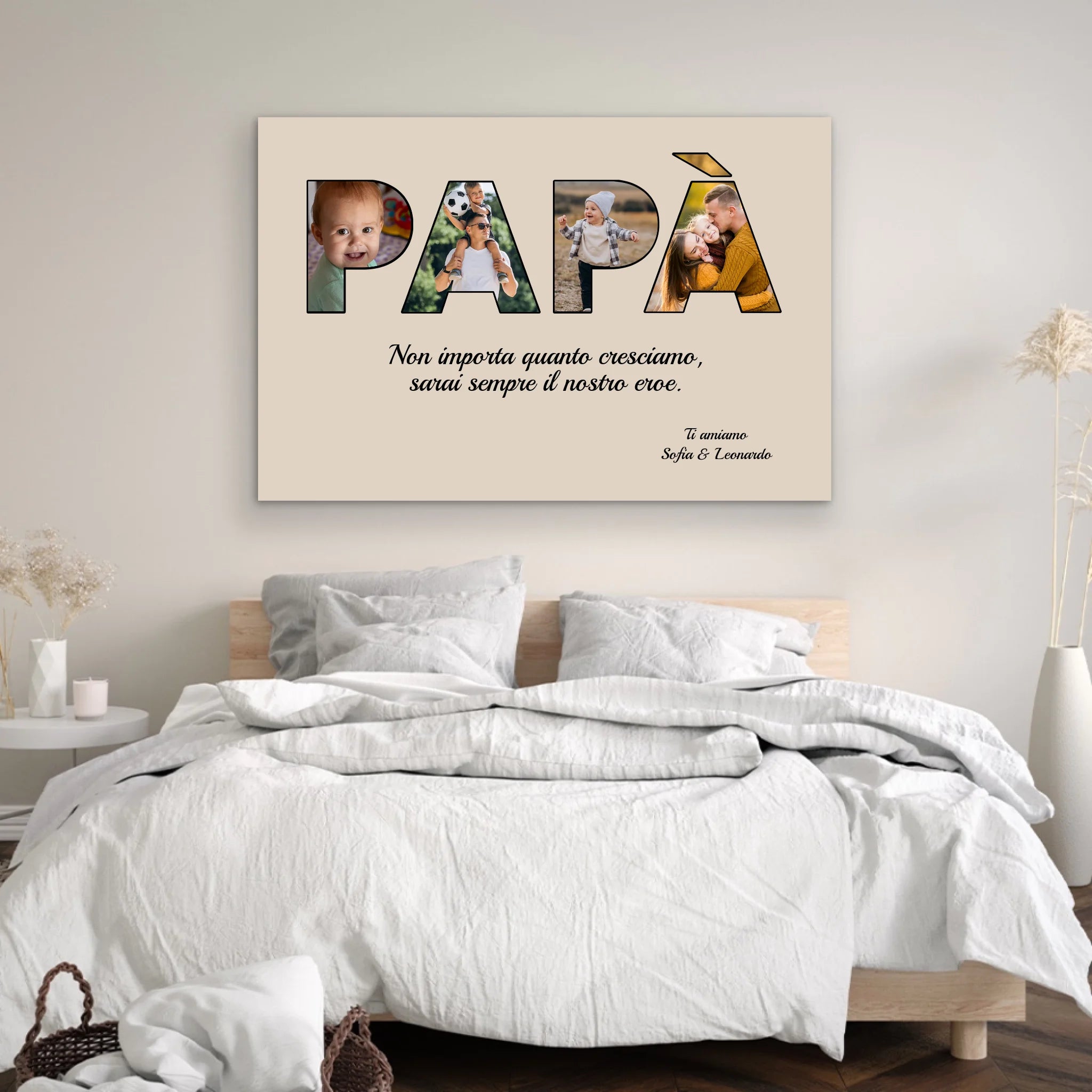 Tela personalizzata “Papà rimane il mio eroe"
