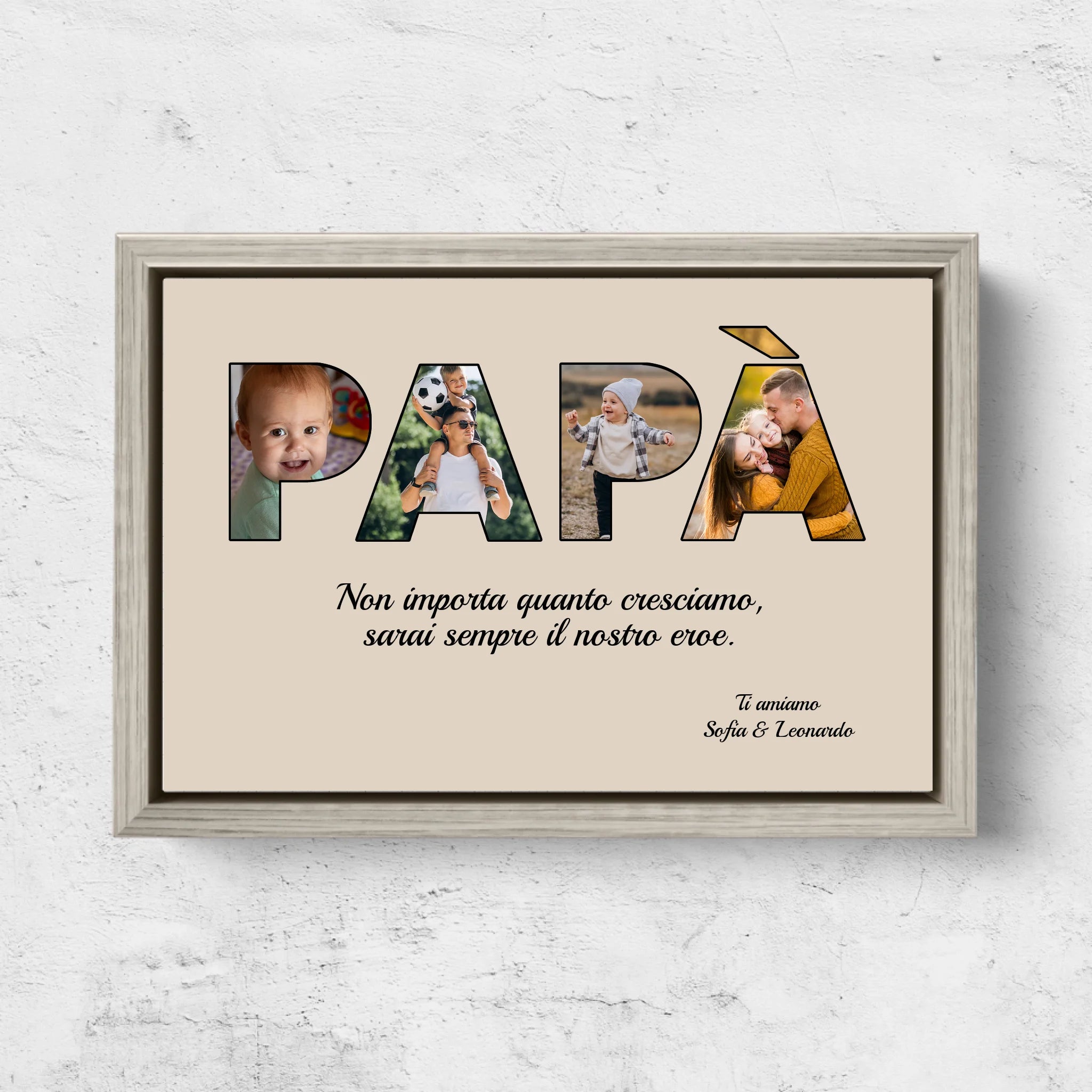 Tela personalizzata “Papà rimane il mio eroe"