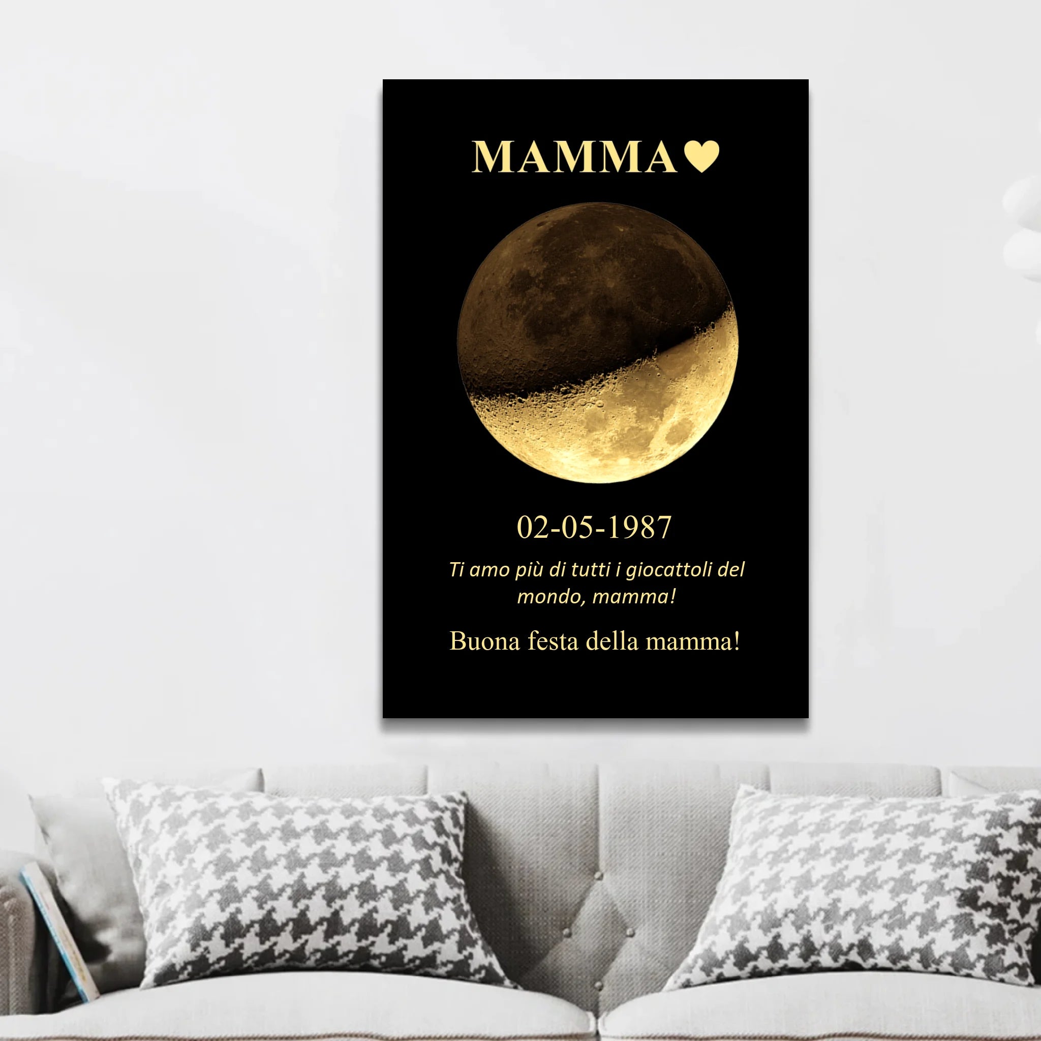 Tela personalizzata “Fasi lunari per mamma e papà”