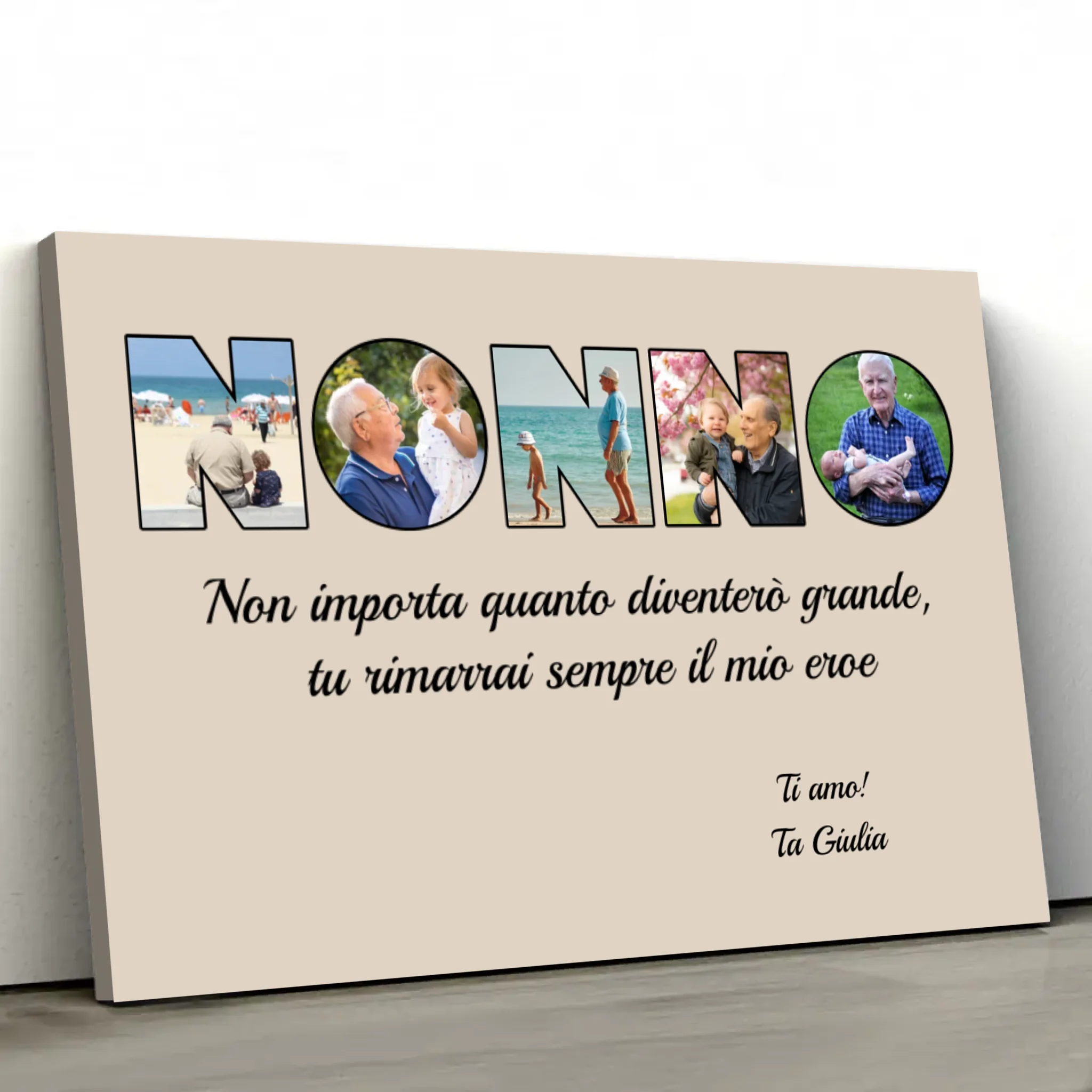 Tela personalizzata "Il nonno è il mio eroe"