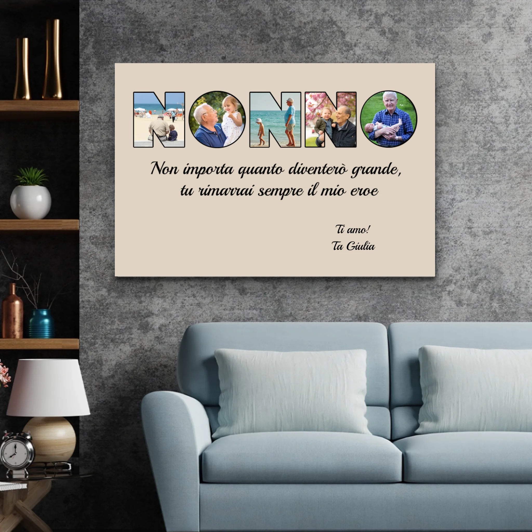 Tela personalizzata "Il nonno è il mio eroe"