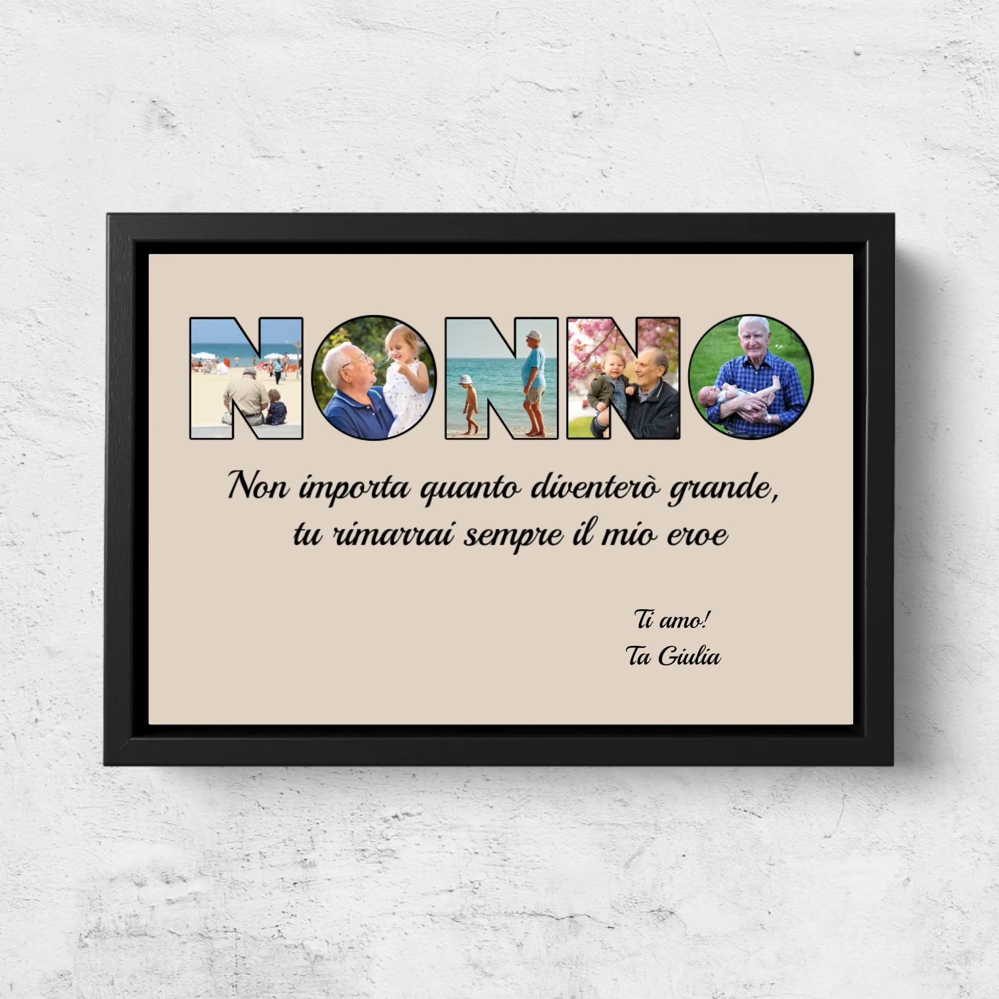 Tela personalizzata "Il nonno è il mio eroe"