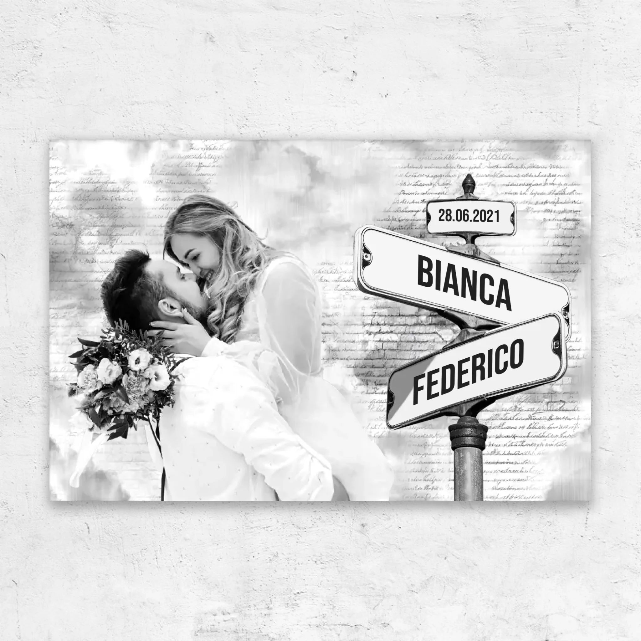 Tela personalizzata “Cartello stradale con foto personalizzata”