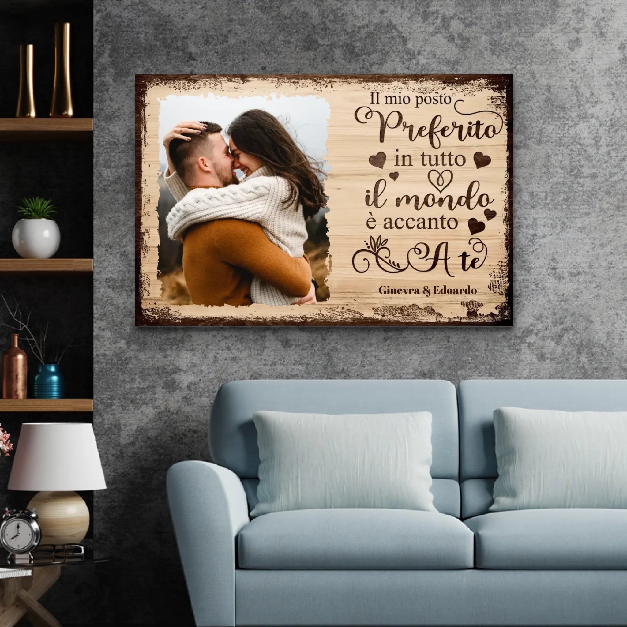 Tela personalizzata “Il mio posto preferito è accanto a te con foto”
