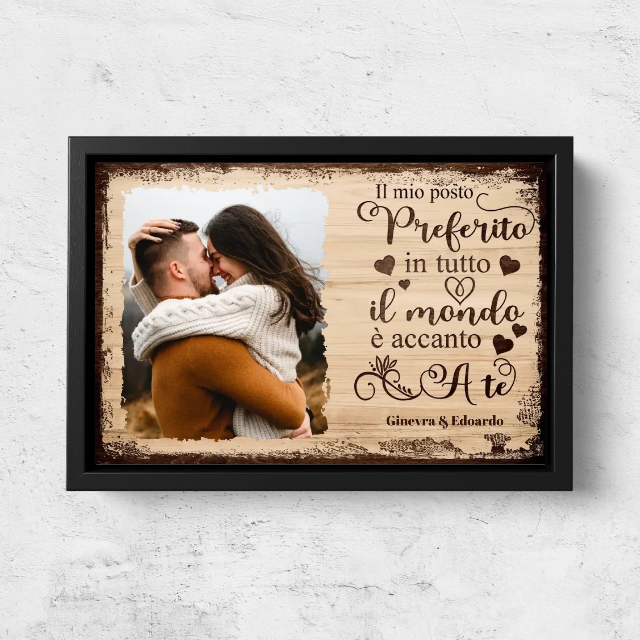 Tela personalizzata “Il mio posto preferito è accanto a te con foto”