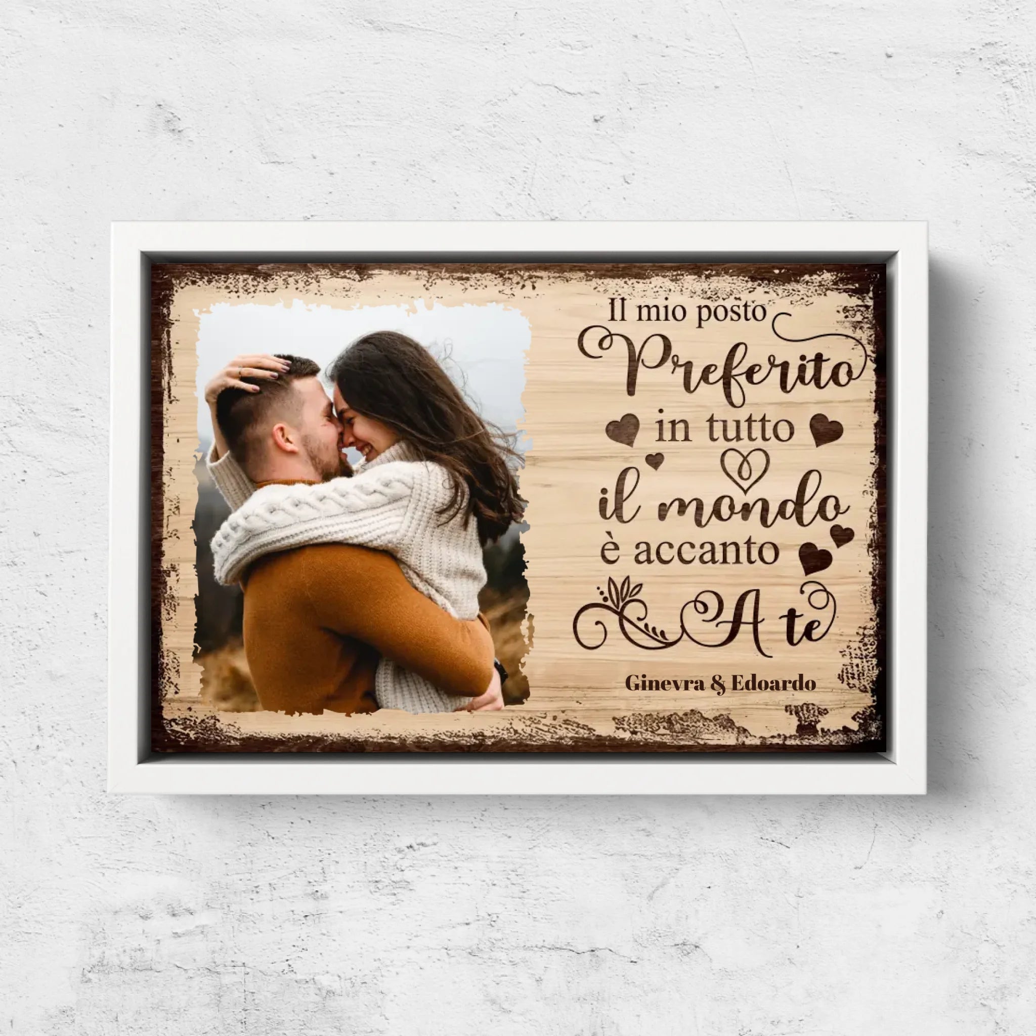 Tela personalizzata “Il mio posto preferito è accanto a te con foto”