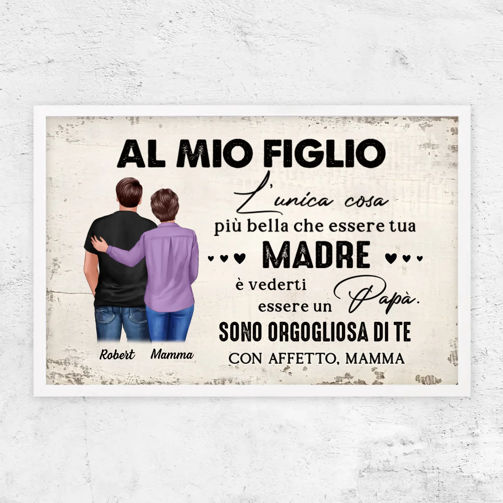 Poster personalizzato "Da madre a figlio - regalo per la festa del papà"