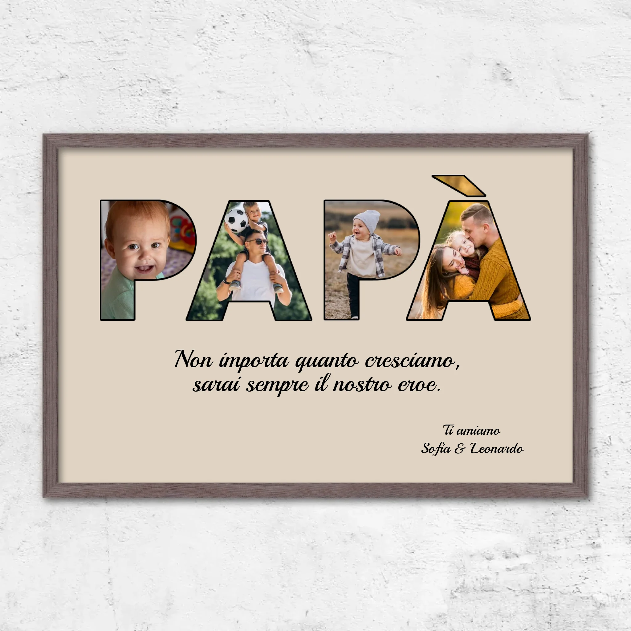 Poster personalizzato “Papà rimane il mio eroe"