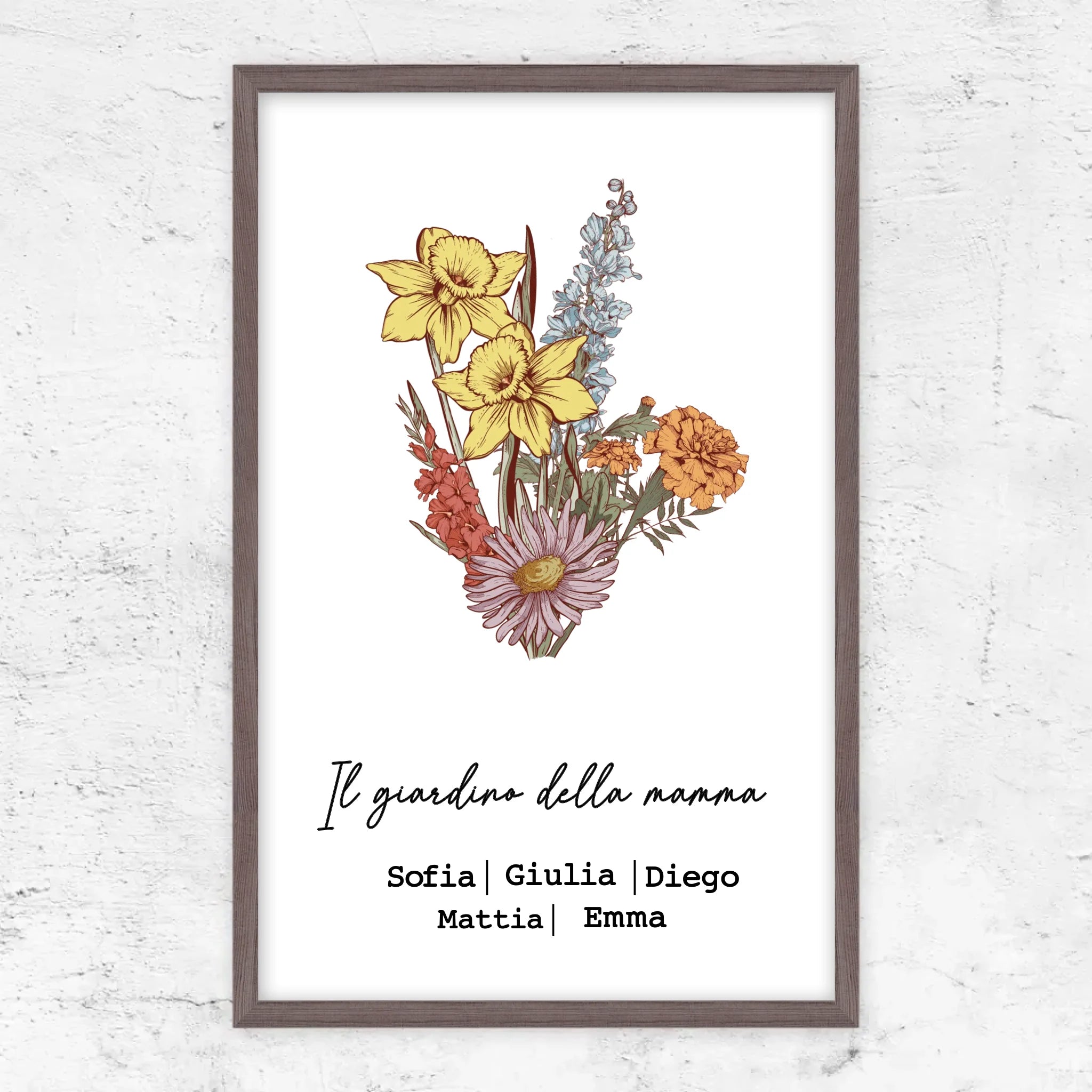 Poster personalizzato "Bouquet di fiori di nascita"