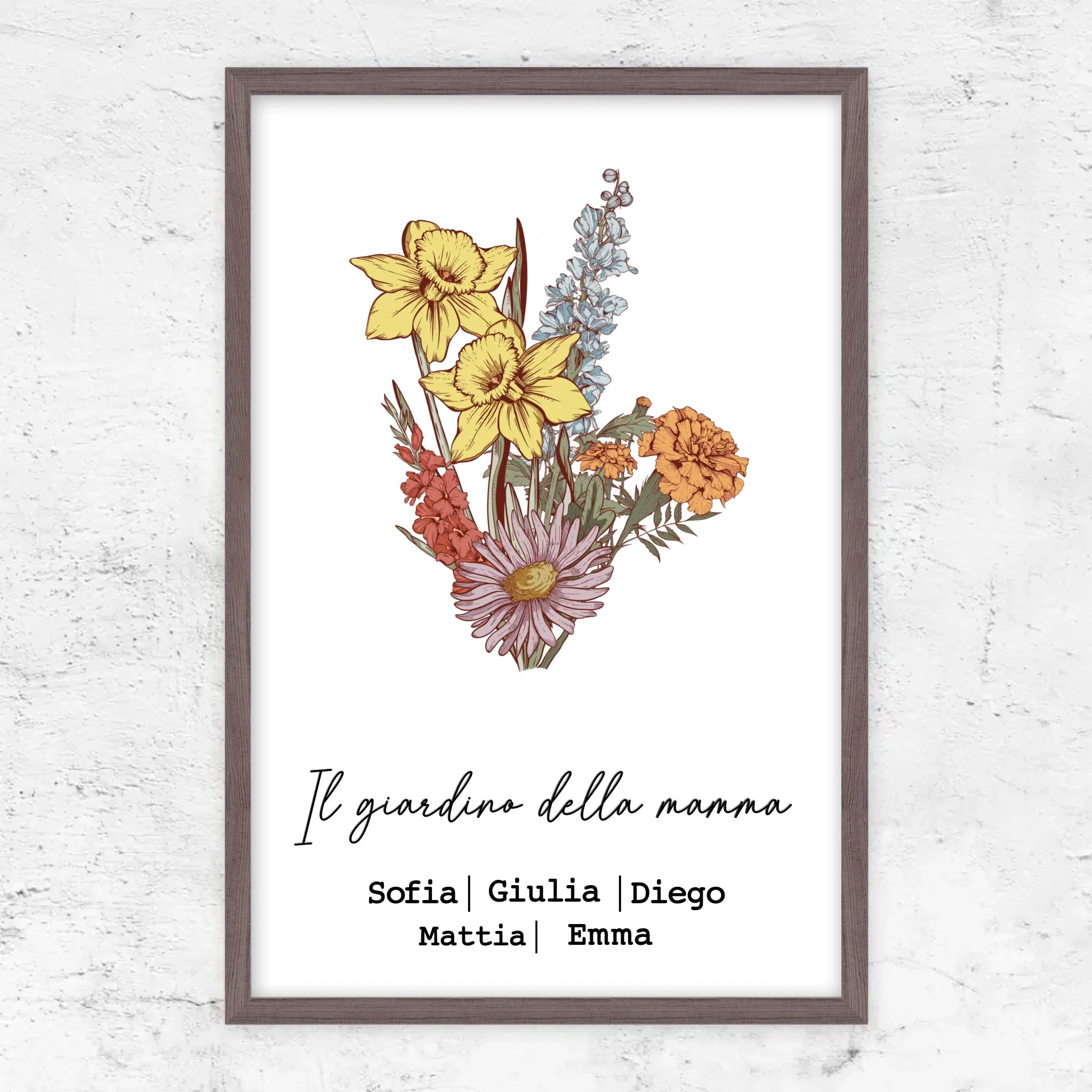 Poster personalizzato "Bouquet di fiori di nascita"