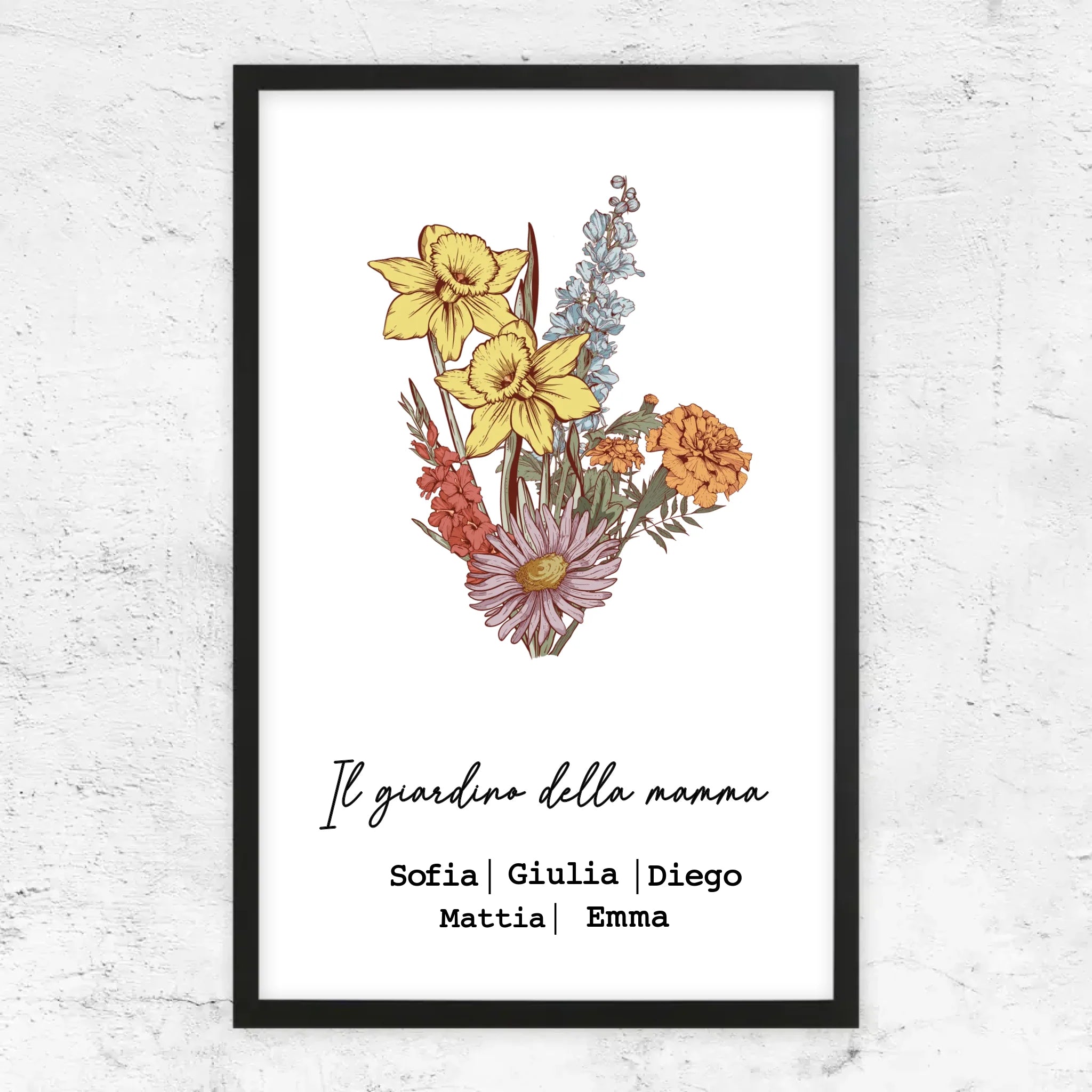Poster personalizzato "Bouquet di fiori di nascita"