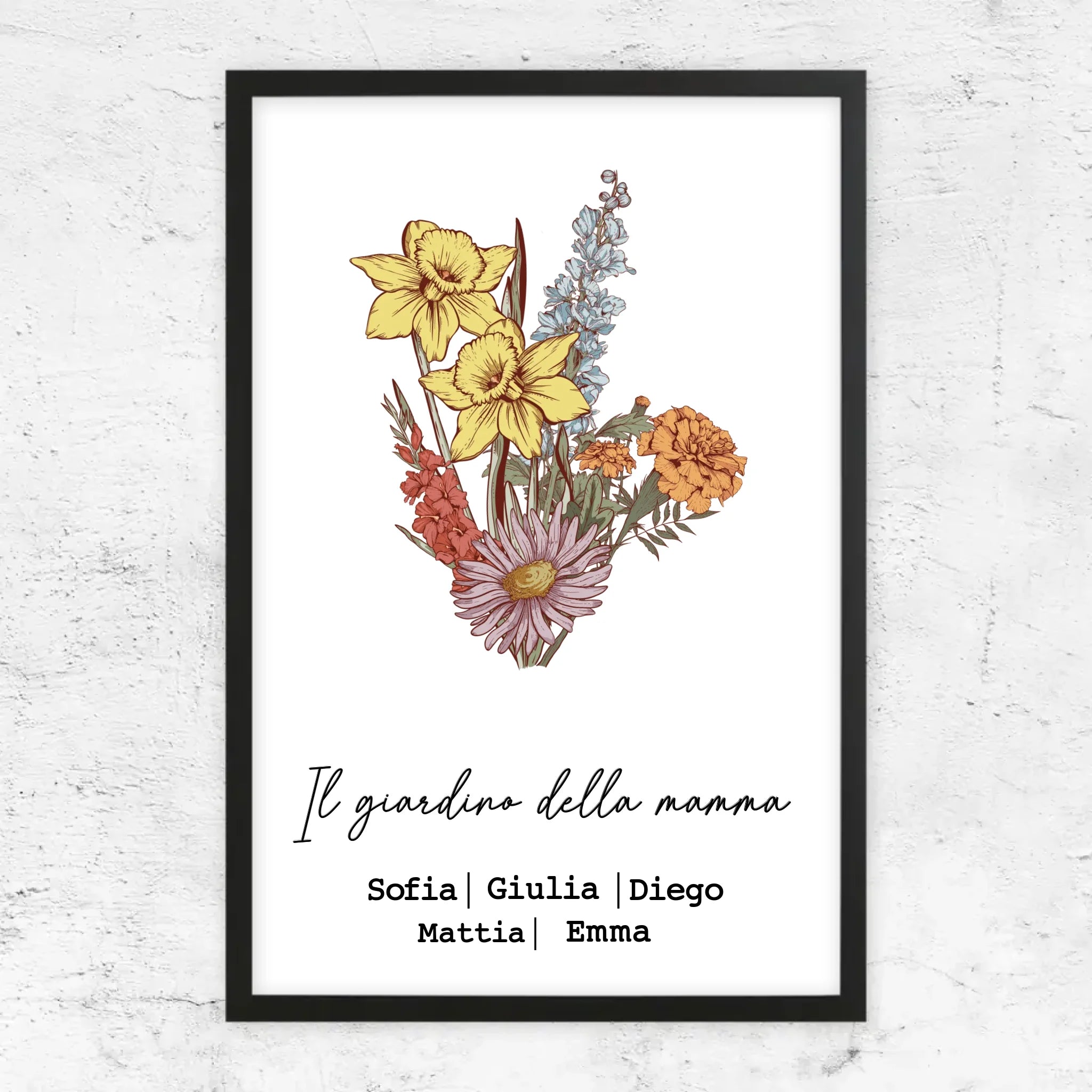 Poster personalizzato "Bouquet di fiori di nascita"