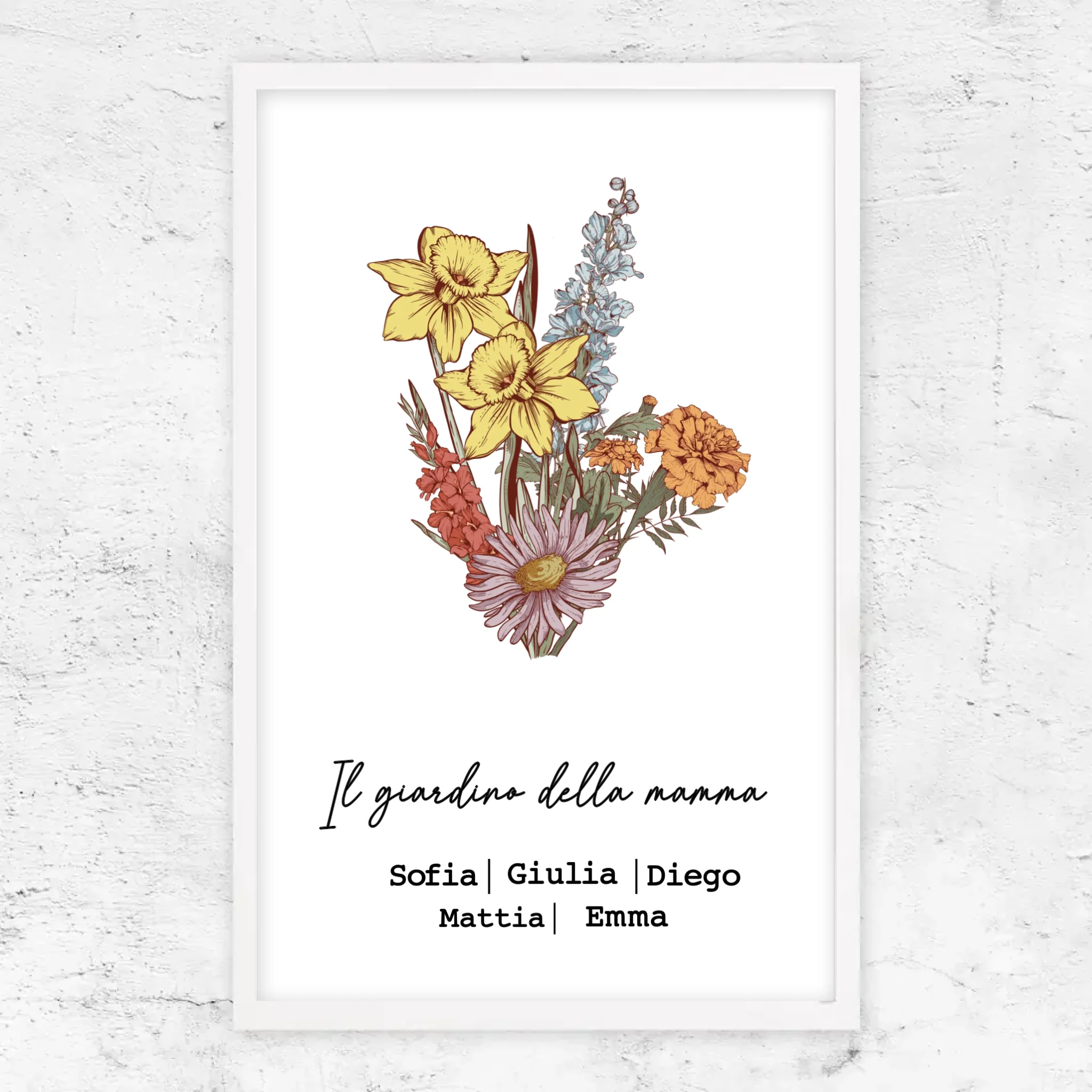 Poster personalizzato "Bouquet di fiori di nascita"