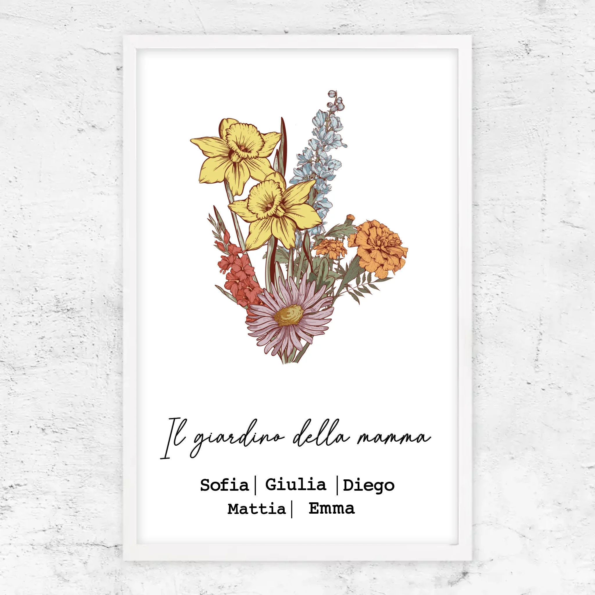 Poster personalizzato "Bouquet di fiori di nascita"