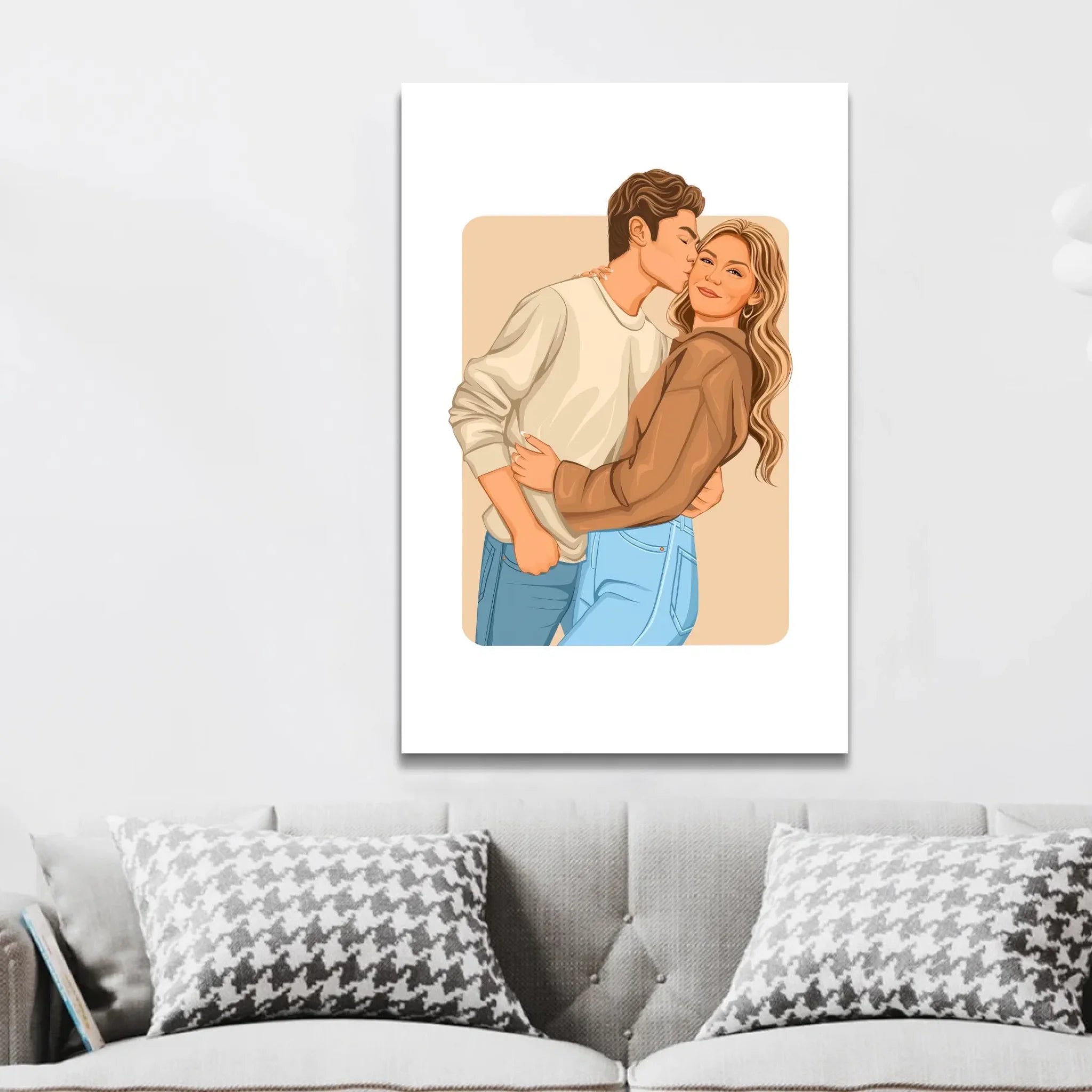 Tela personalizzata – Illustrazione romantica moderna