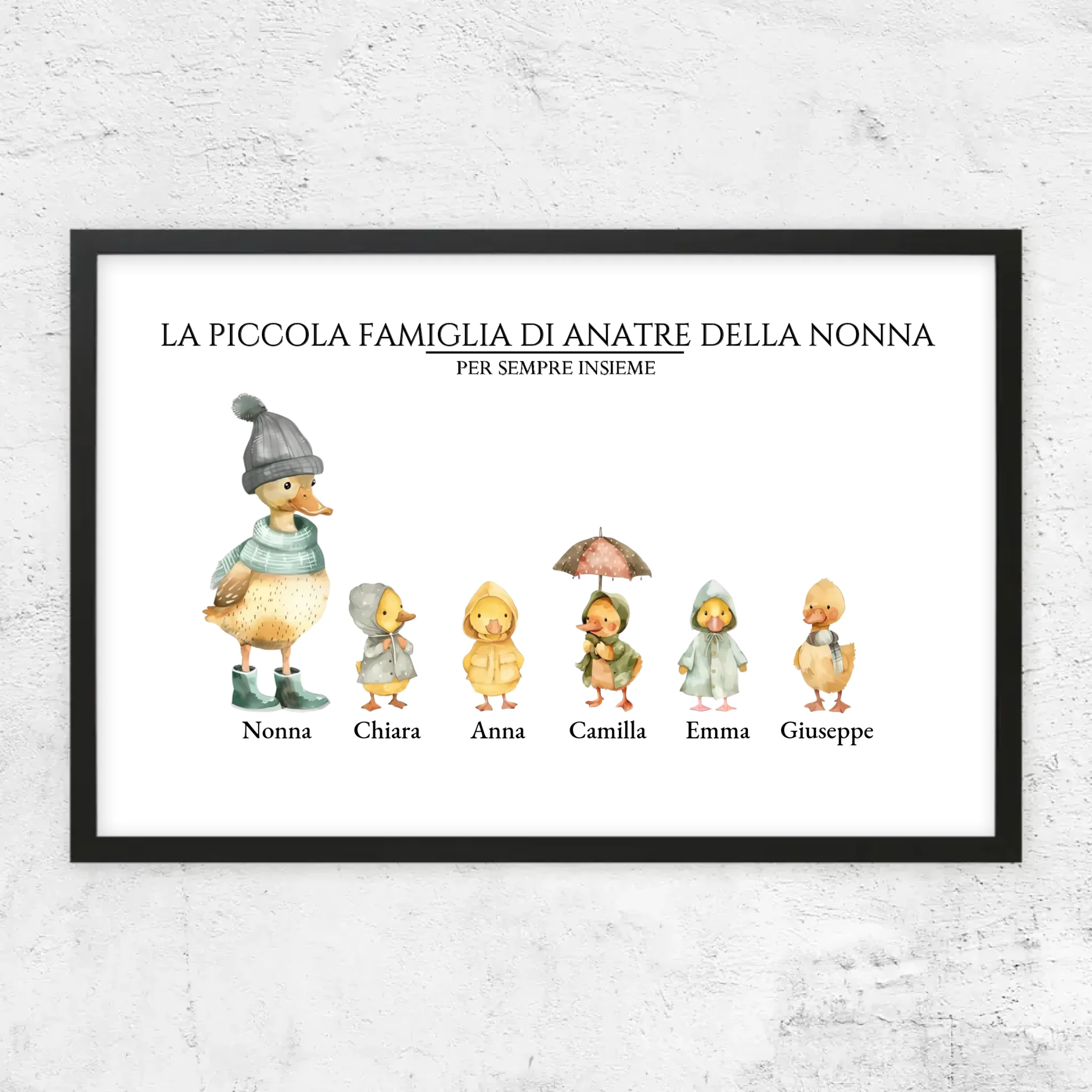 Poster personalizzato – La piccola famiglia di anatre della nonna