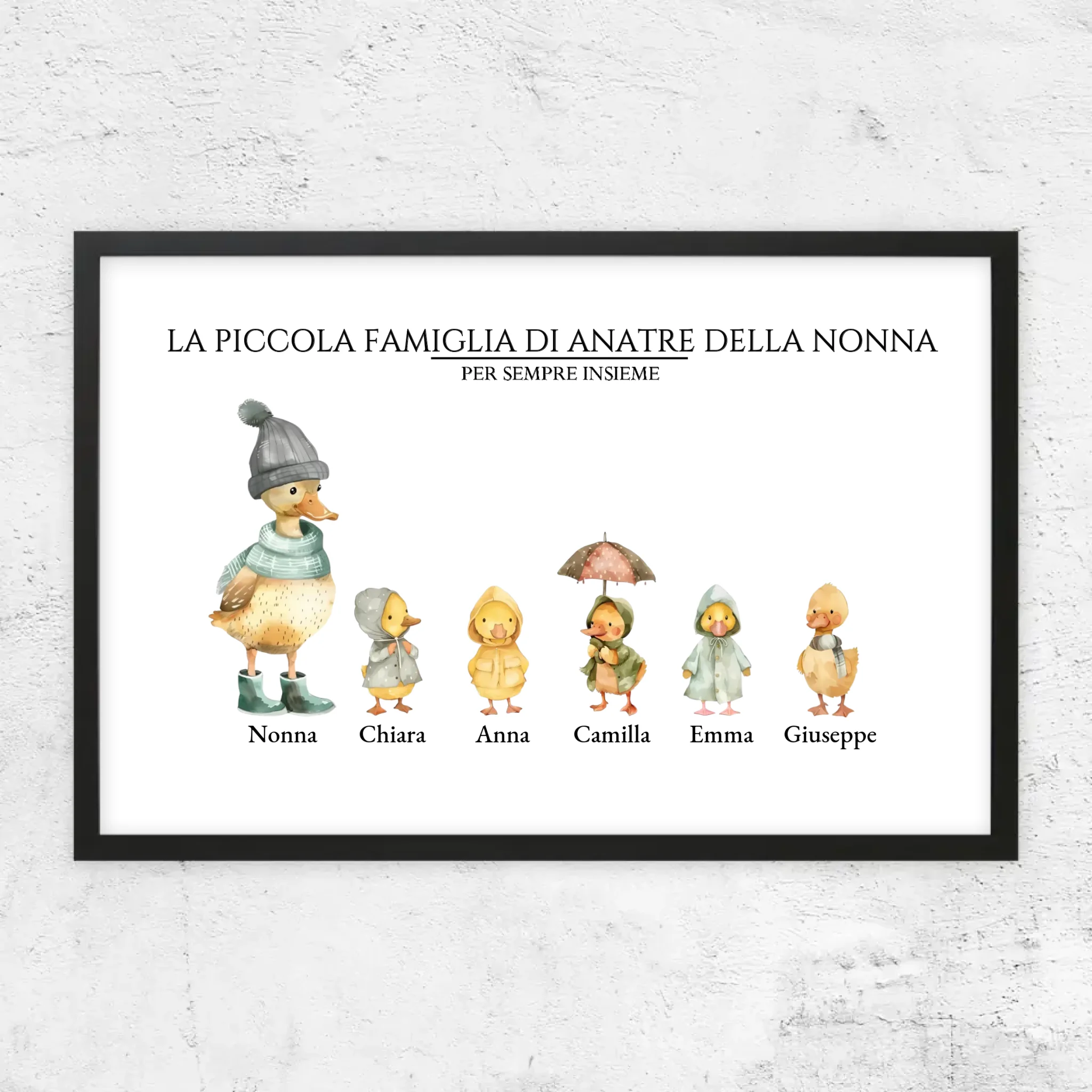 Poster personalizzato – La piccola famiglia di anatre della nonna