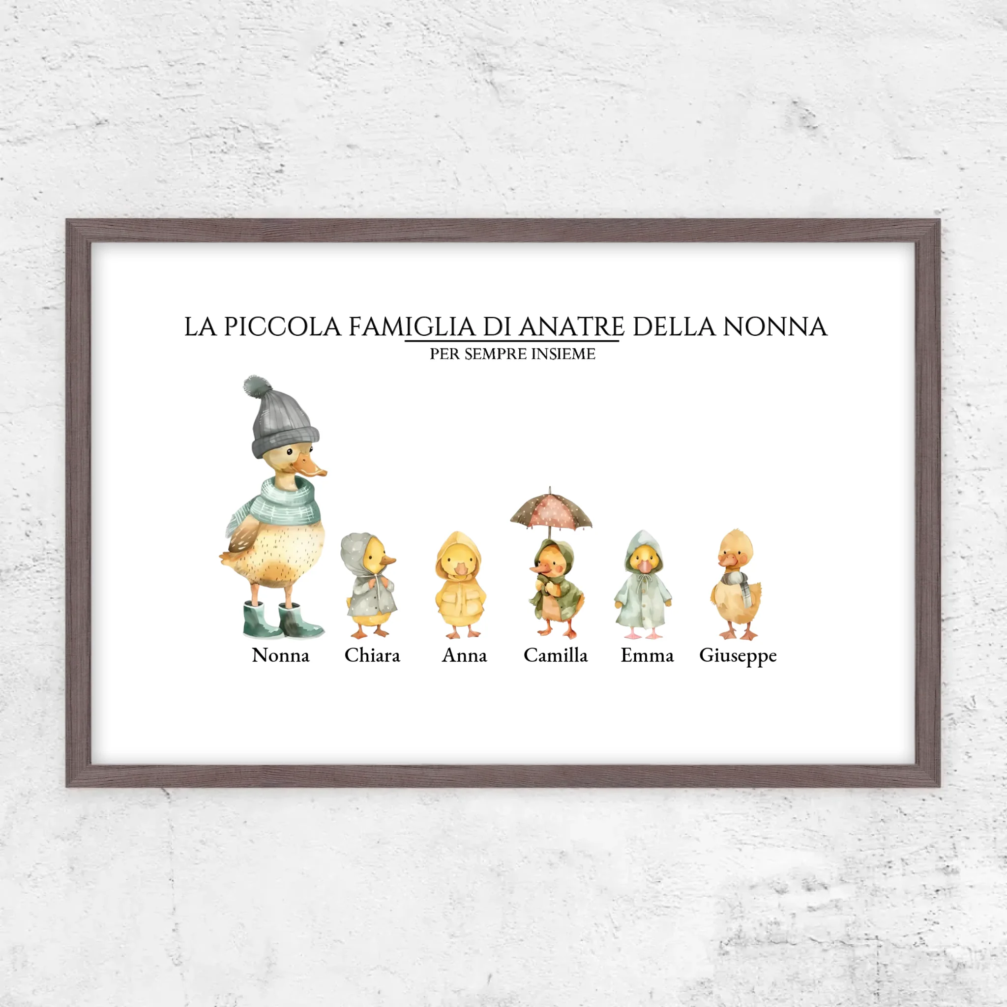 Poster personalizzato – La piccola famiglia di anatre della nonna