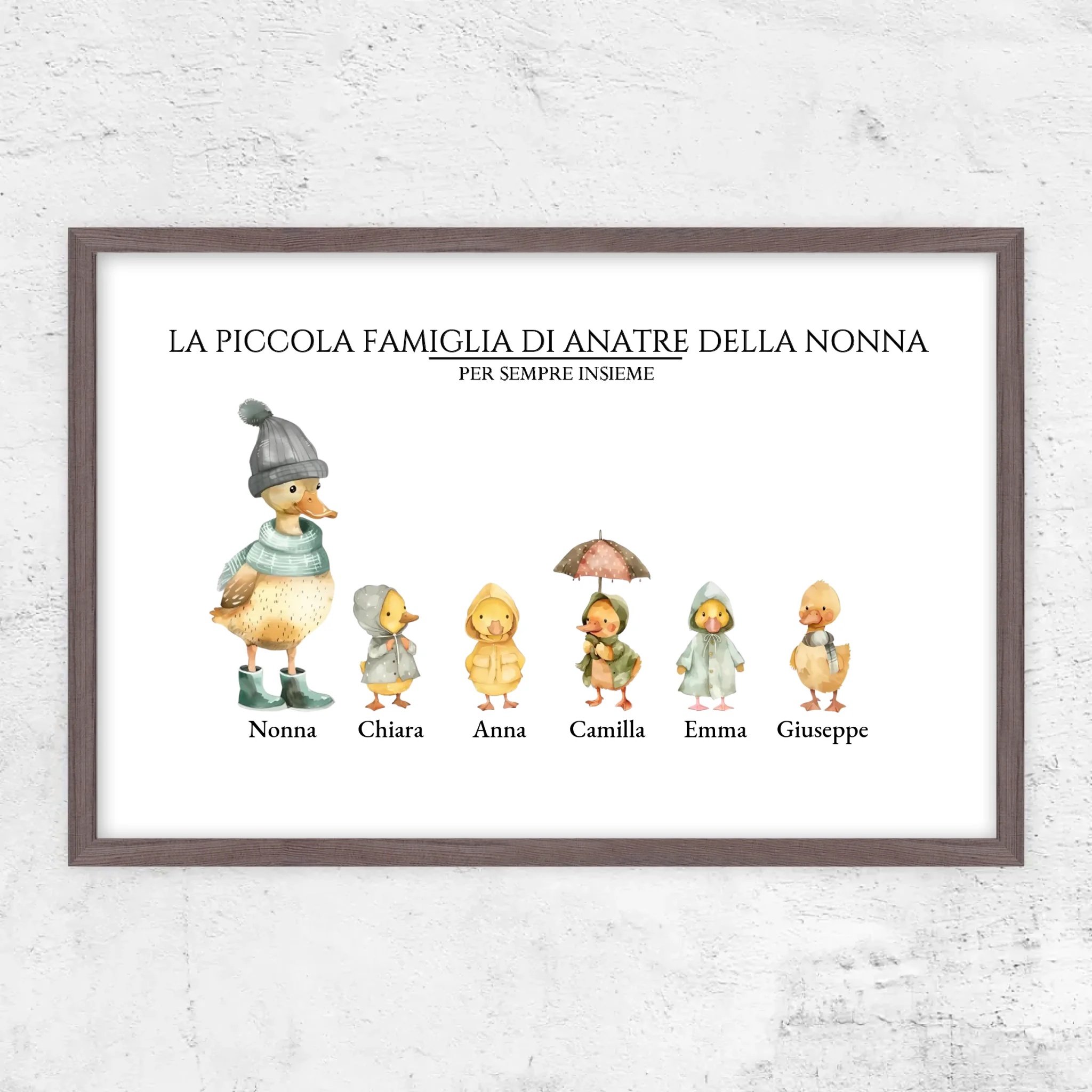 Poster personalizzato – La piccola famiglia di anatre della nonna