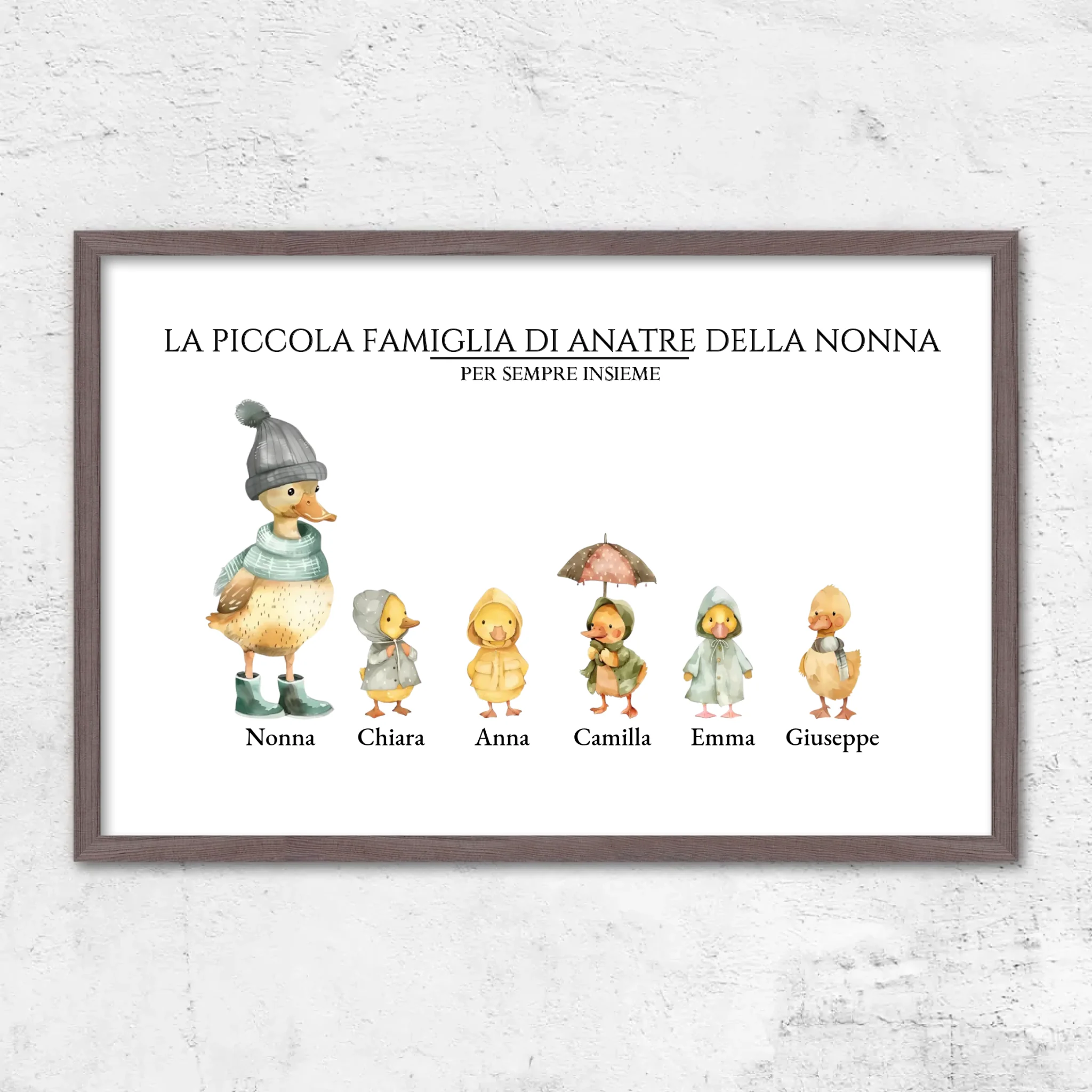 Poster personalizzato – La piccola famiglia di anatre della nonna