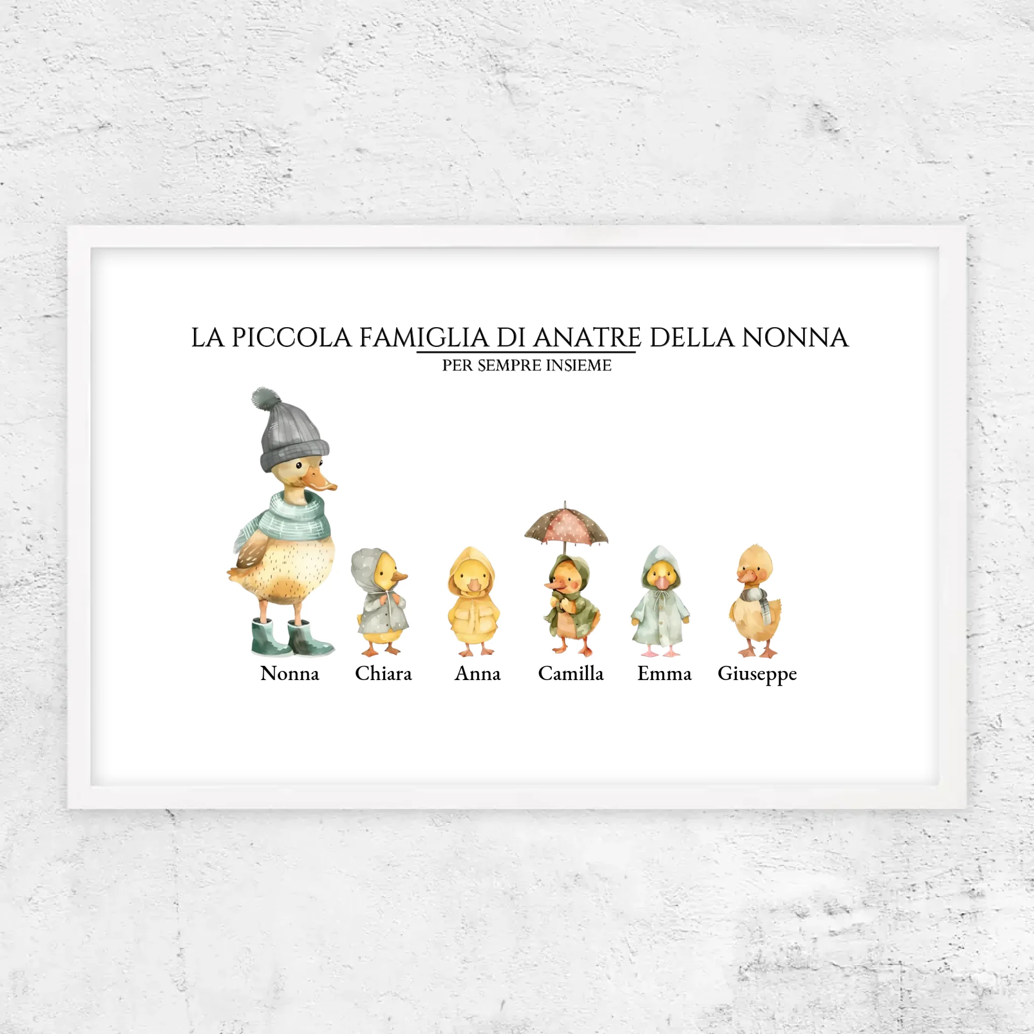 Poster personalizzato – La piccola famiglia di anatre della nonna