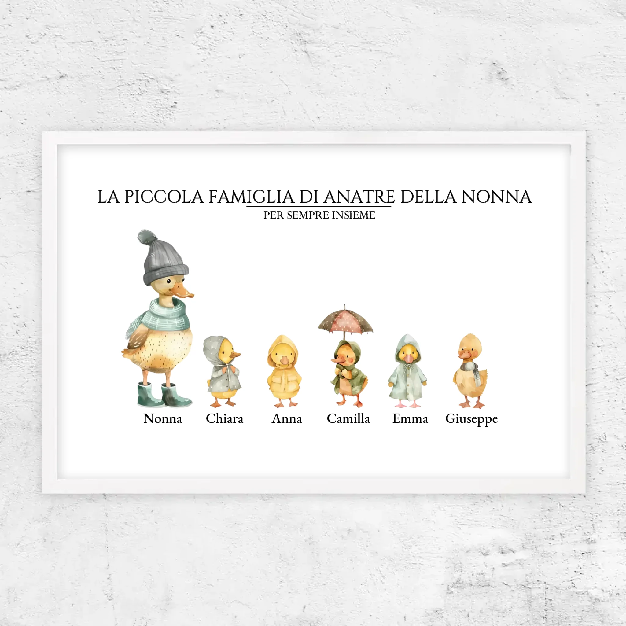 Poster personalizzato – La piccola famiglia di anatre della nonna