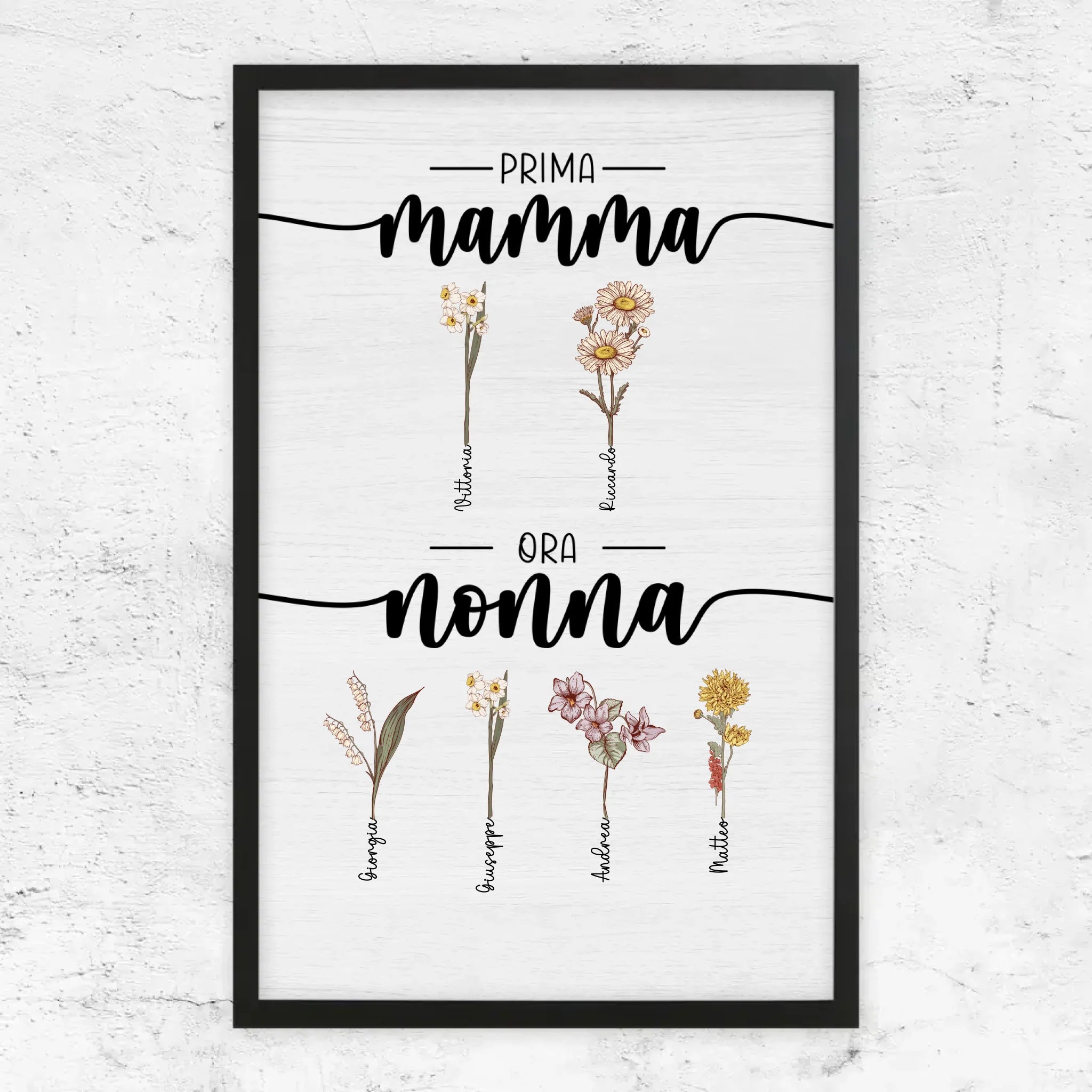 Poster personalizzato – Prima mamma, ora nonna – giardino