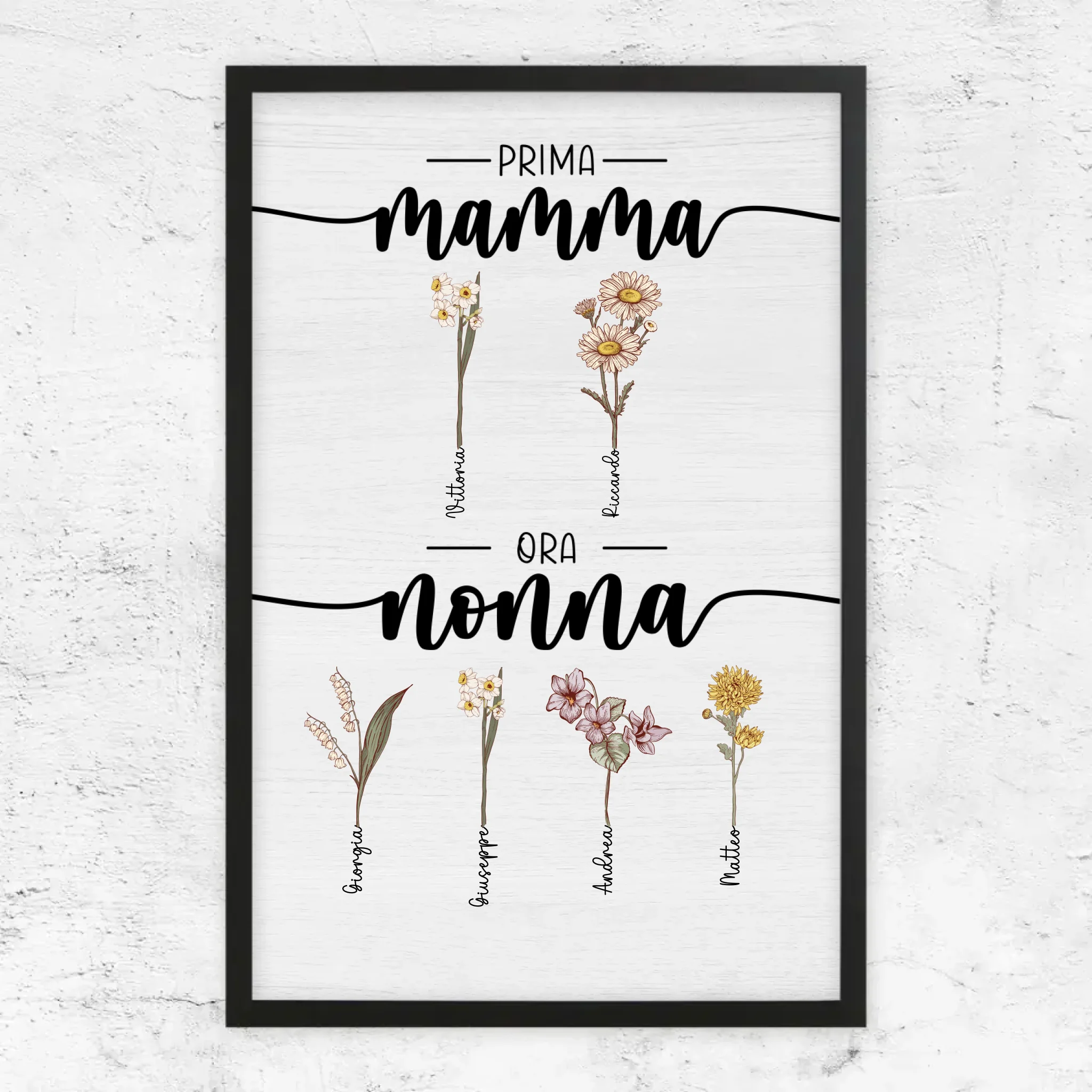 Poster personalizzato – Prima mamma, ora nonna – giardino