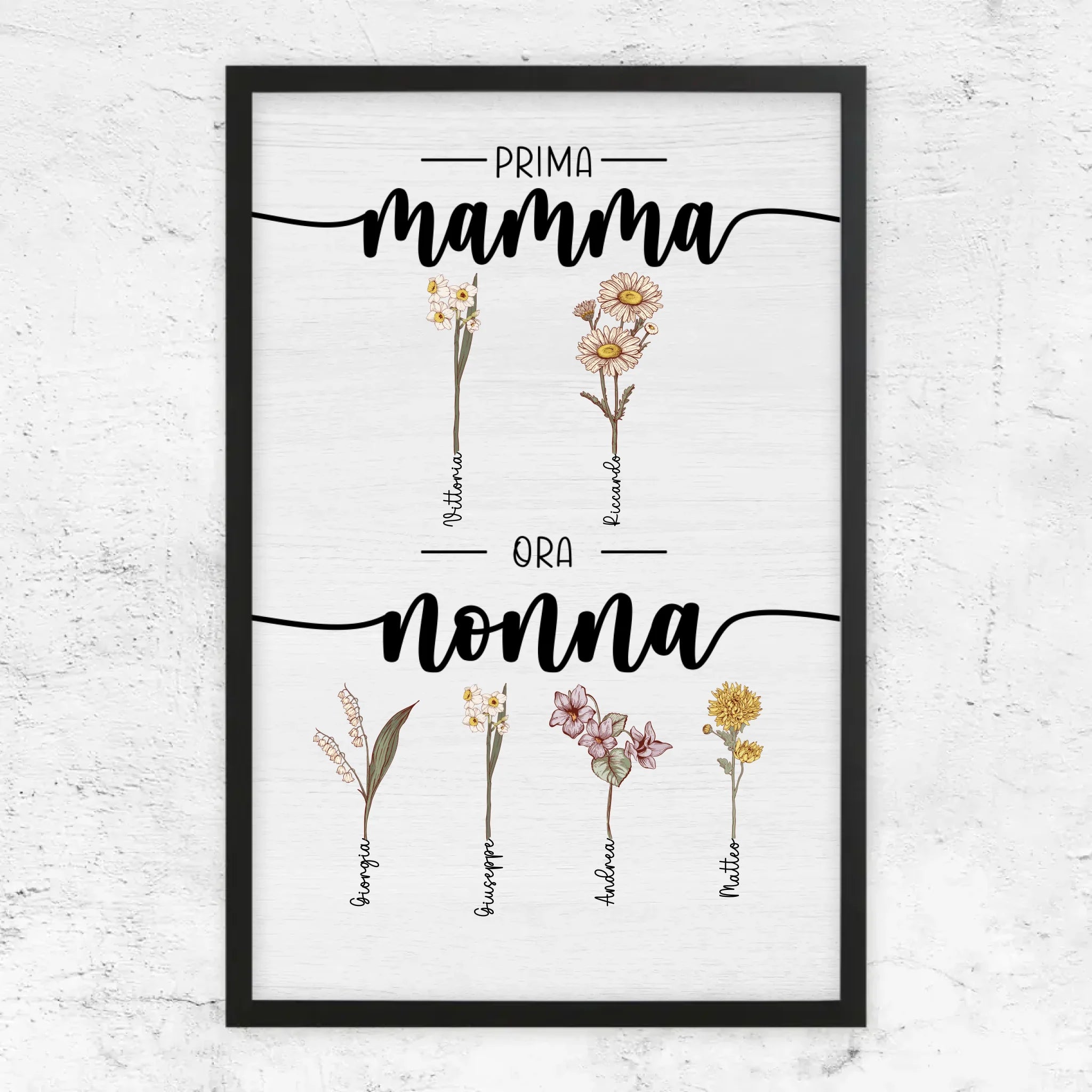 Poster personalizzato – Prima mamma, ora nonna – giardino