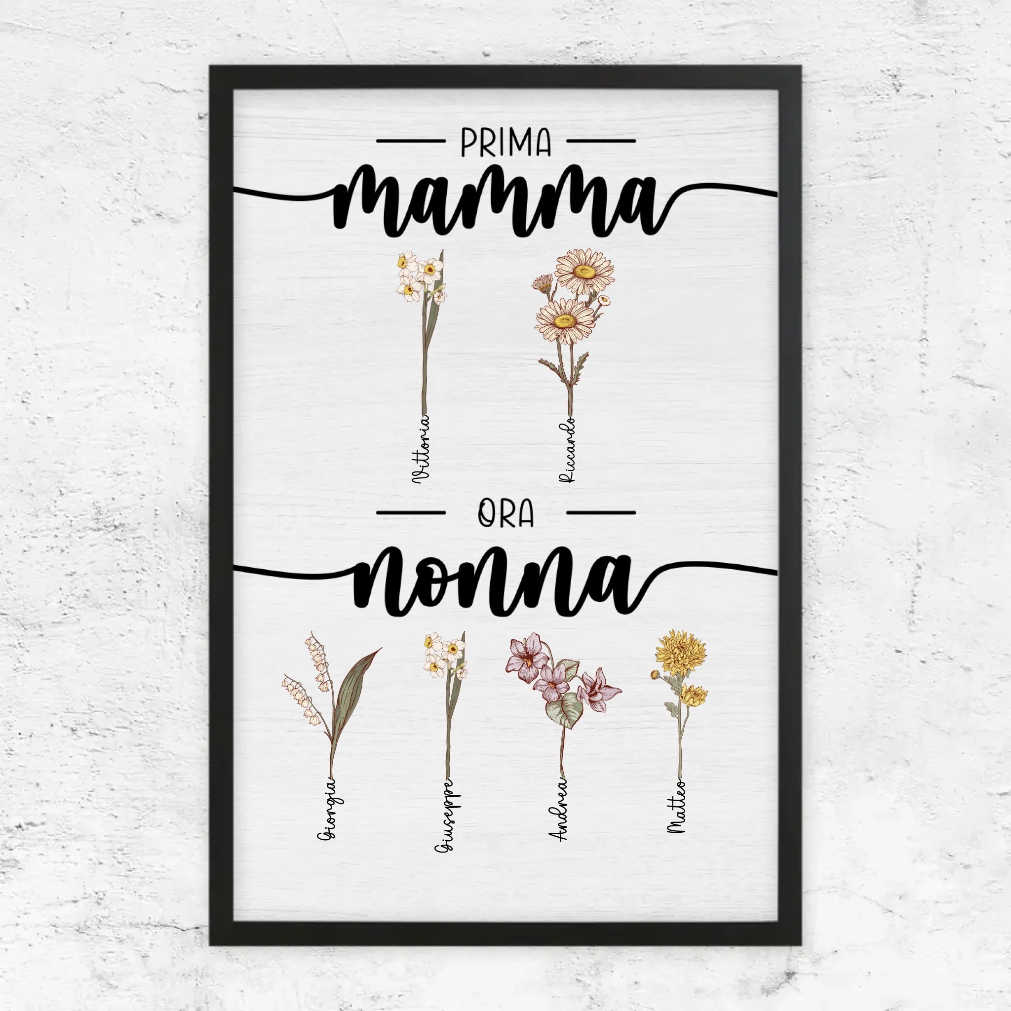 Poster personalizzato – Prima mamma, ora nonna – giardino