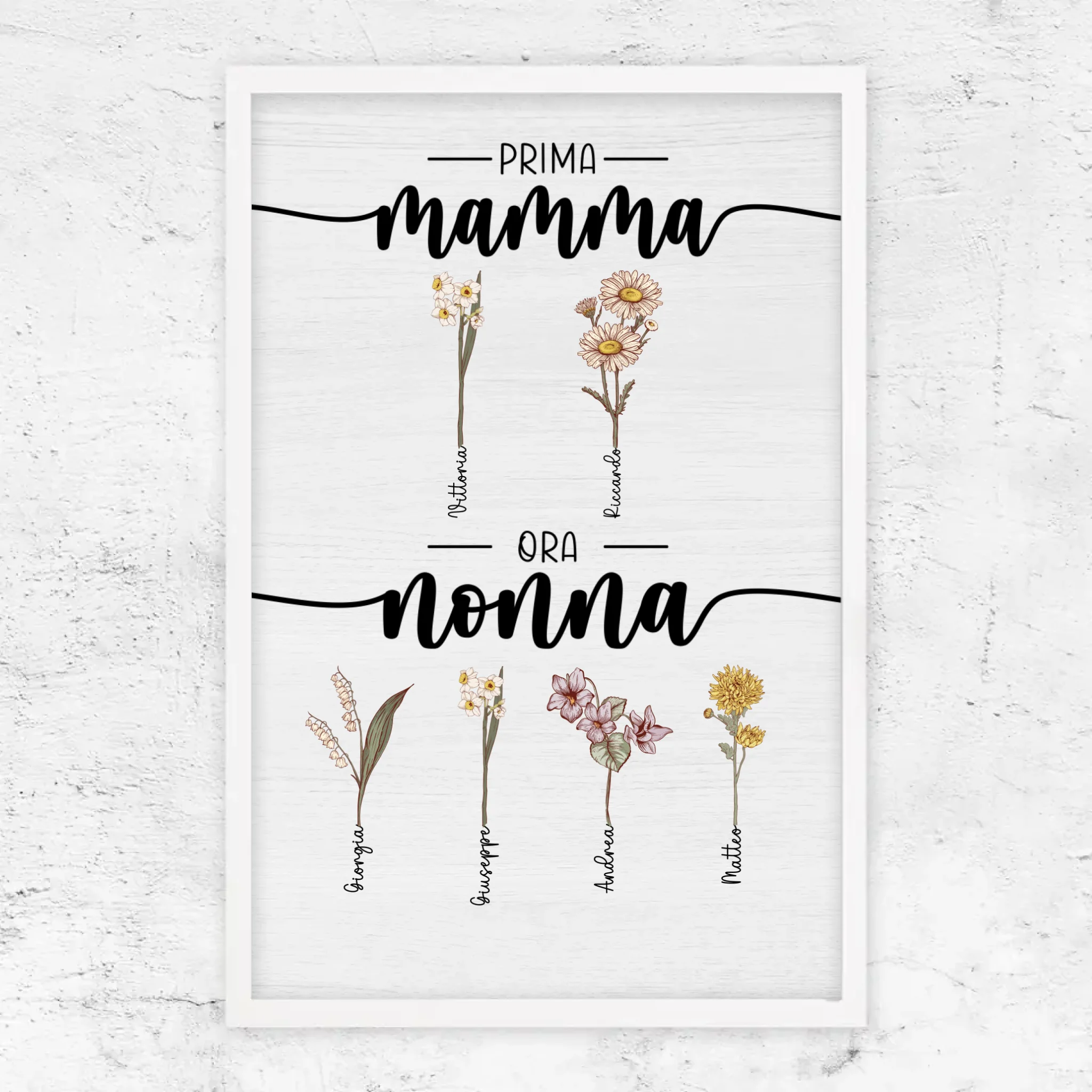 Poster personalizzato – Prima mamma, ora nonna – giardino